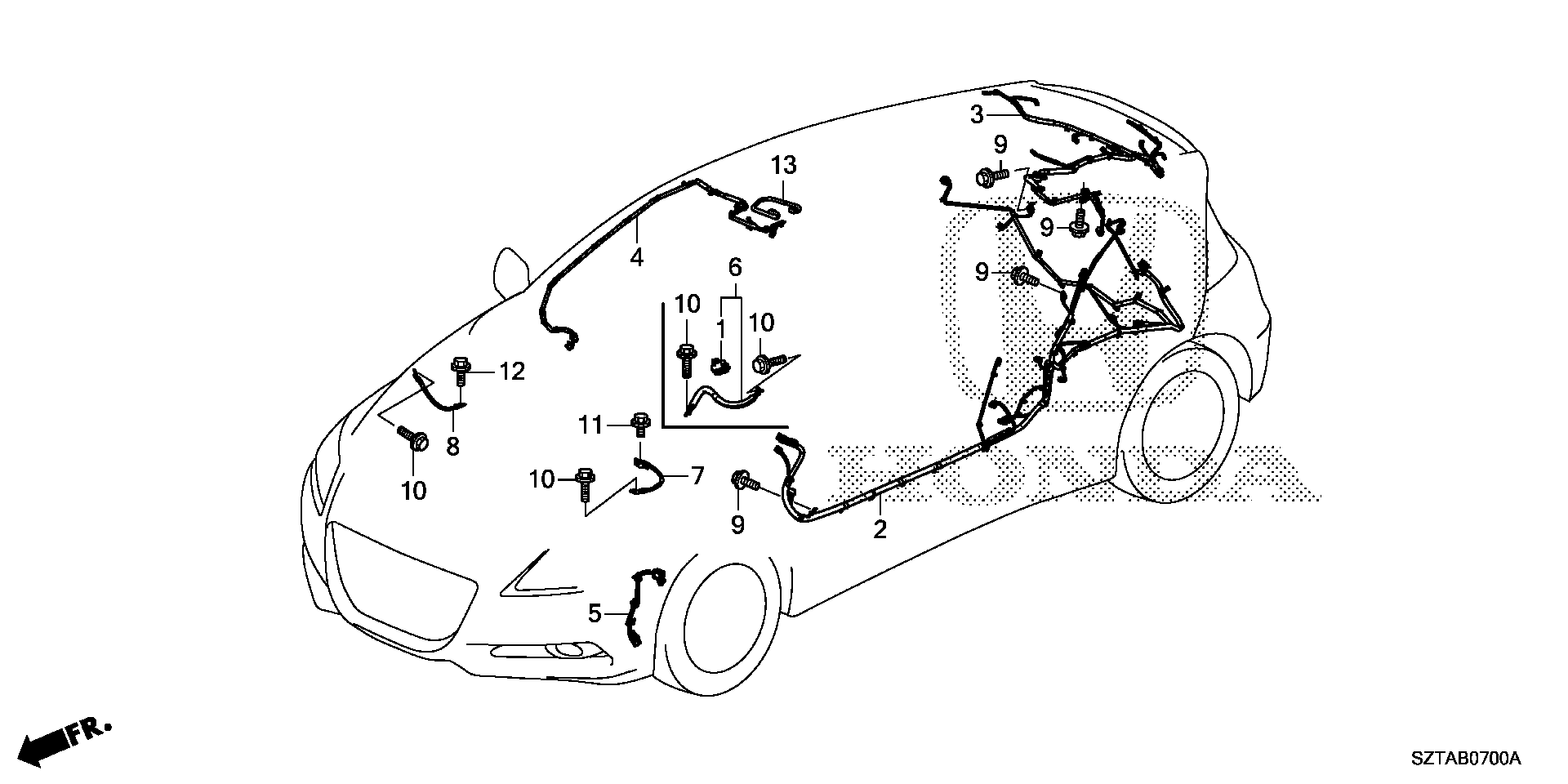 Diagram WIRE HARNESS (1) for your 2015 Honda CR-Z HYBRID AT Base 