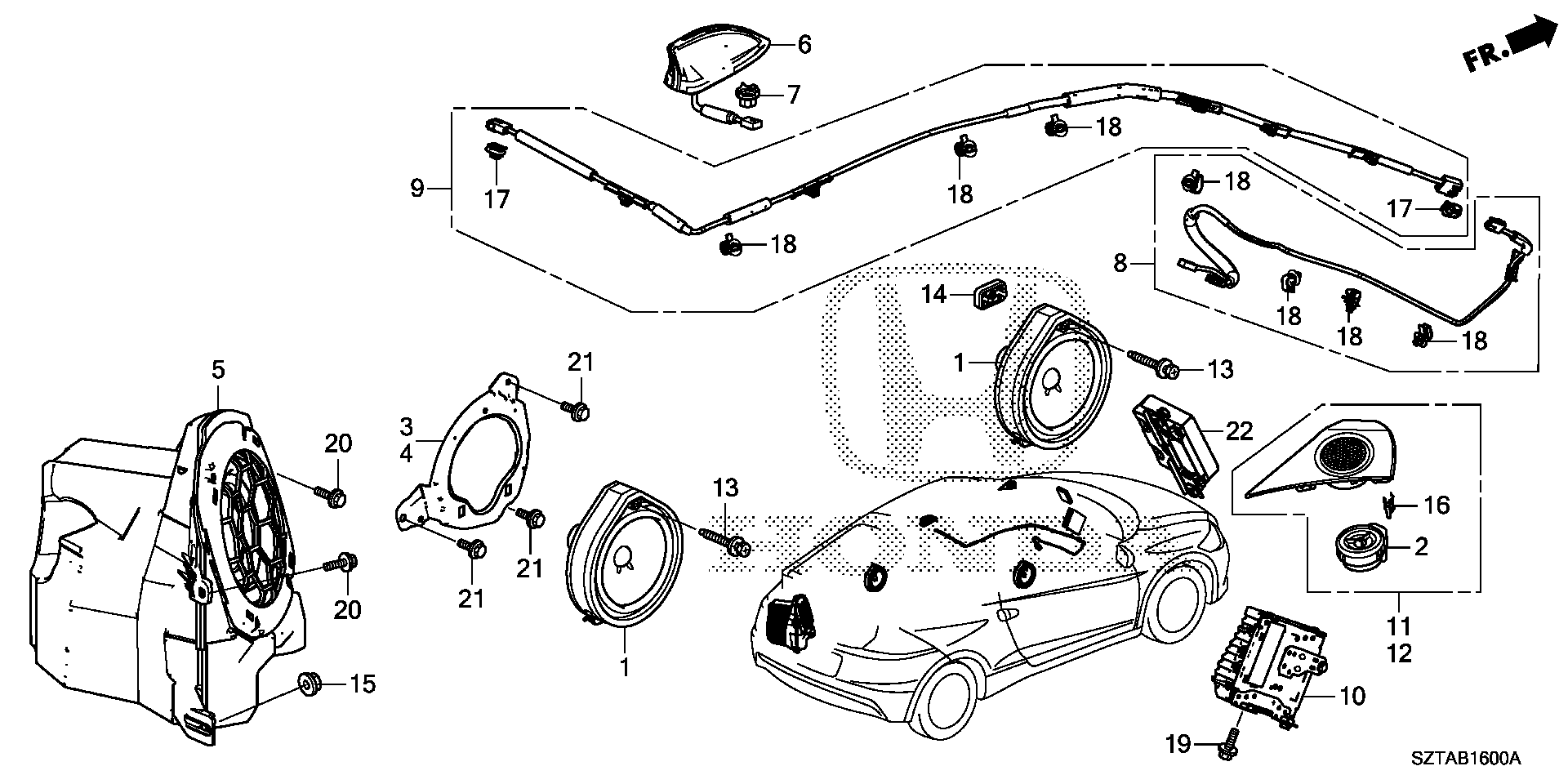 Diagram ANTENNA@SPEAKER for your 2015 Honda CR-Z HYBRID MT EX 