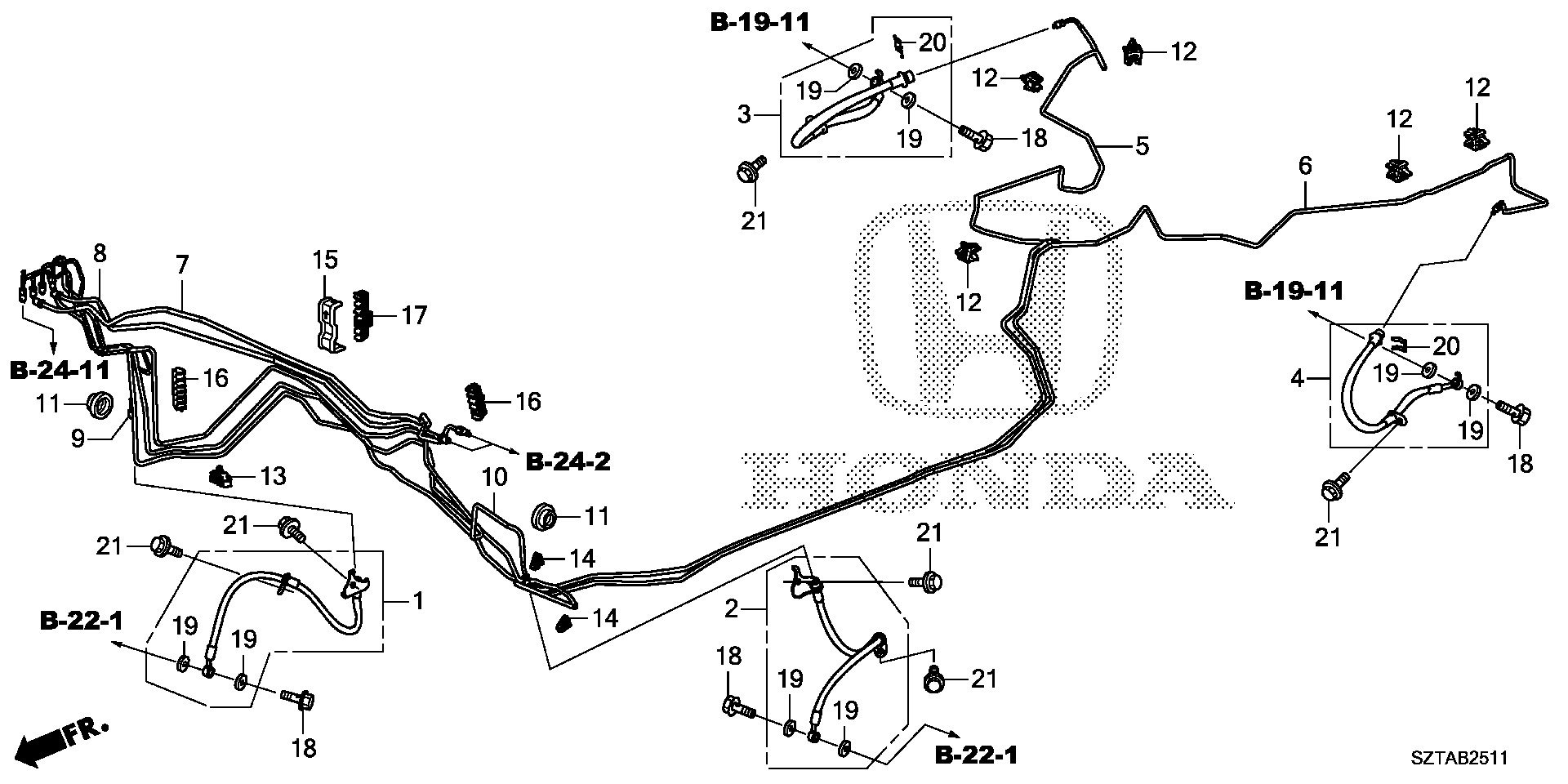 Diagram BRAKE LINES (VSA) (2) for your 1993 Honda Civic Hatchback   