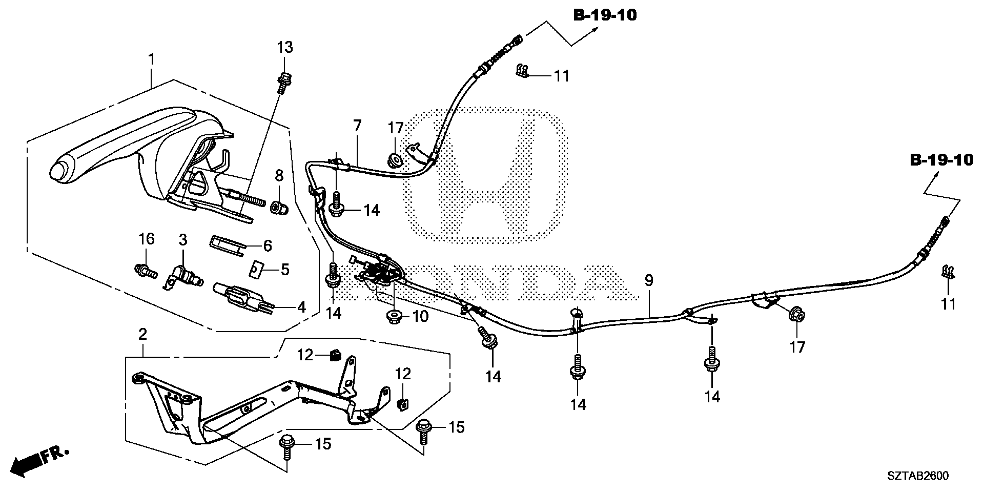 Diagram PARKING BRAKE for your Honda