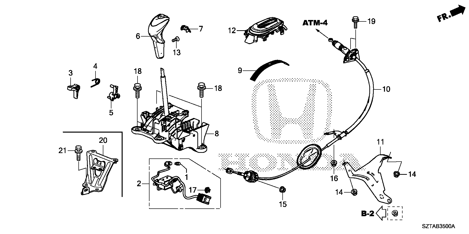 Diagram SELECT LEVER for your 2015 Honda CR-Z HYBRID AT EX 