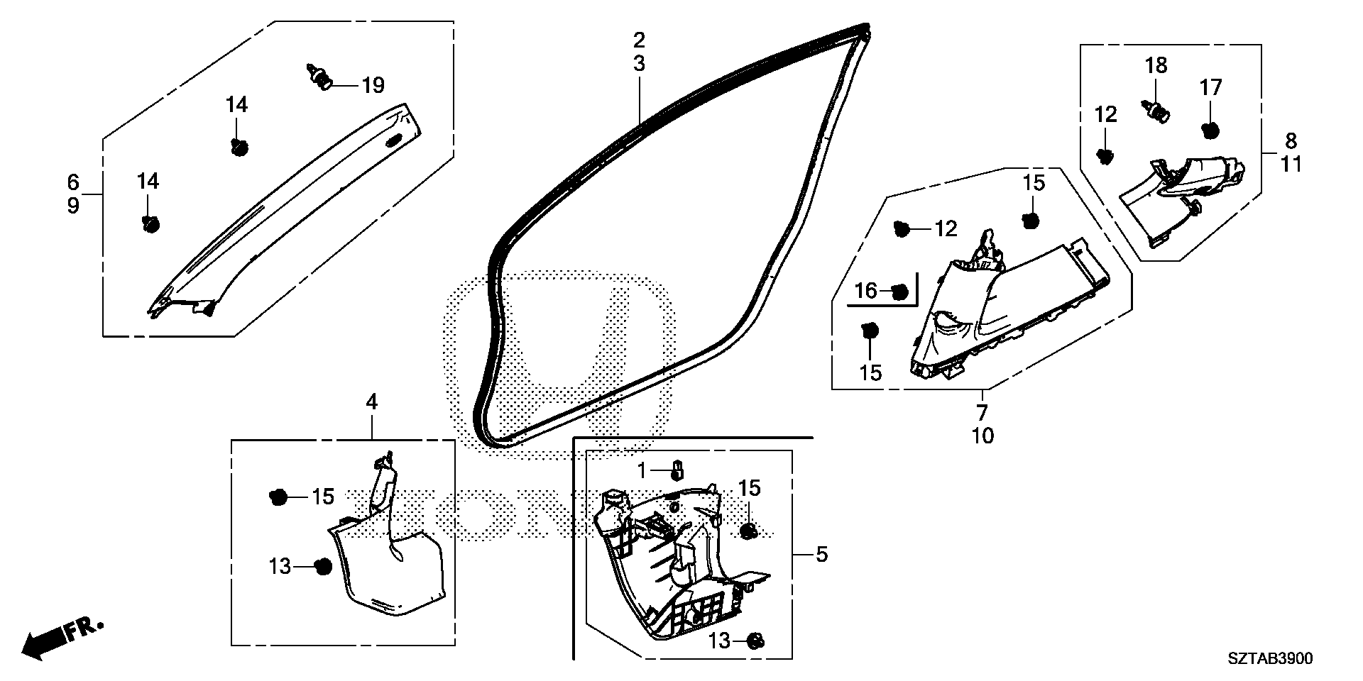 Diagram PILLAR GARNISH for your 2013 Honda CR-Z HYBRID MT EX NAVIGATION 