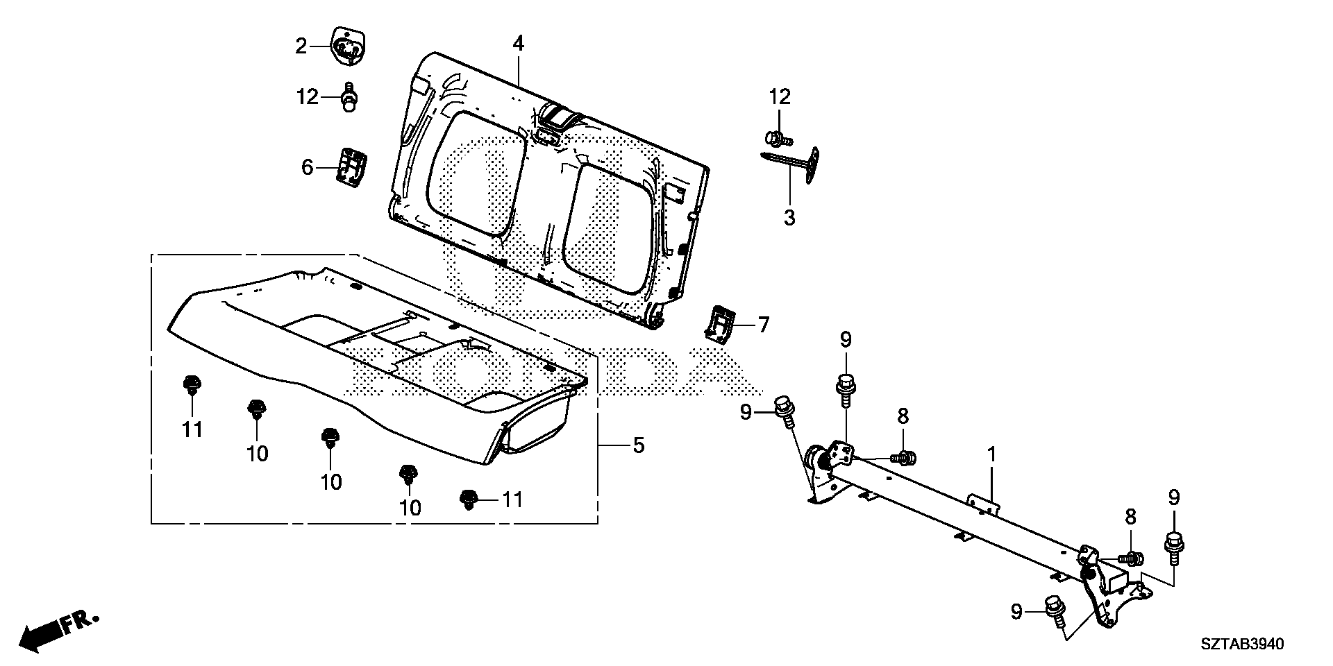 Diagram REAR BULKHEAD COVER@REAR UNDER TRAY for your 2015 Honda CR-Z HYBRID MT EX 