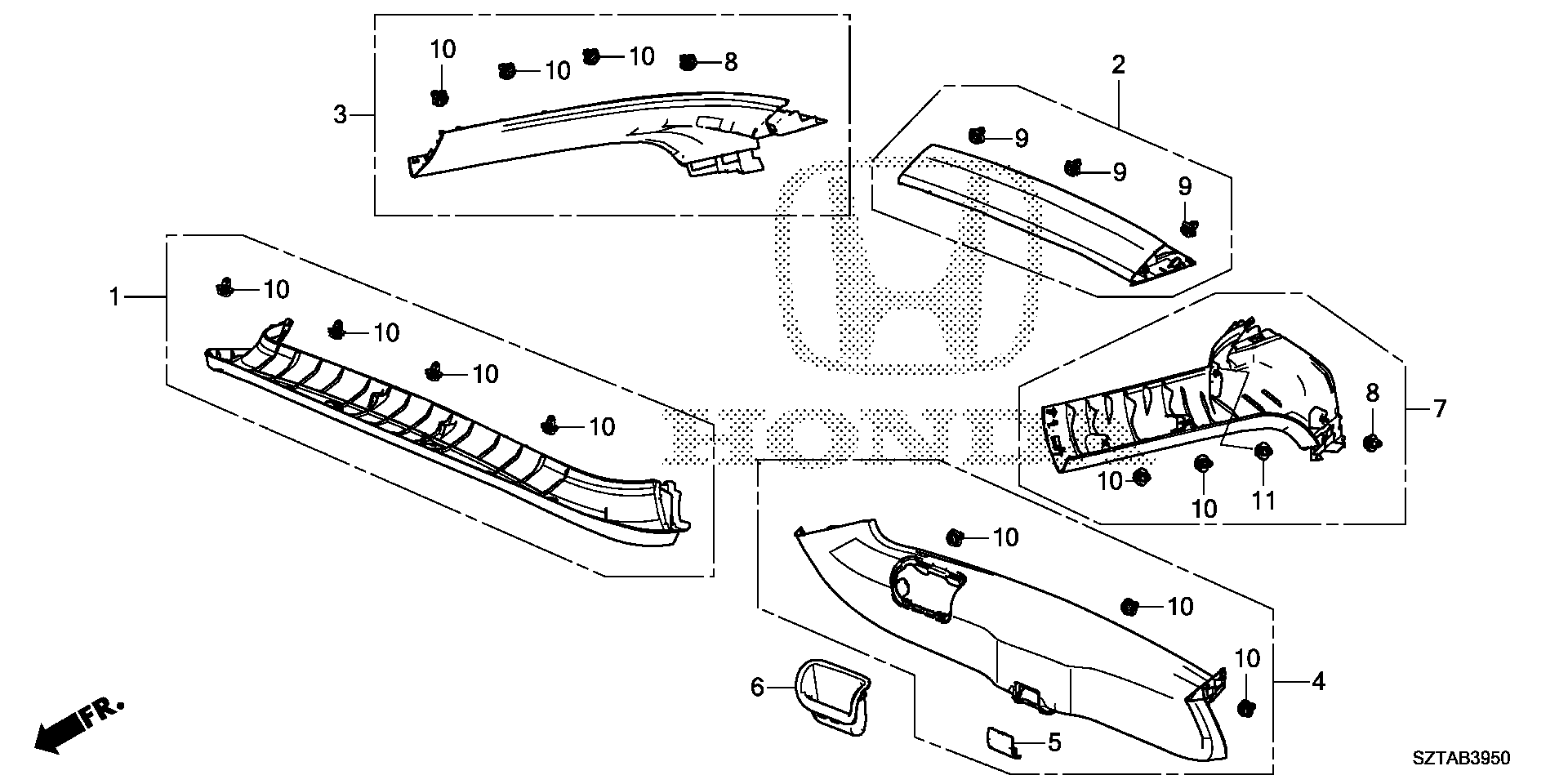 Diagram TAILGATE LINING for your 2013 Honda CR-Z HYBRID MT EX NAVIGATION 