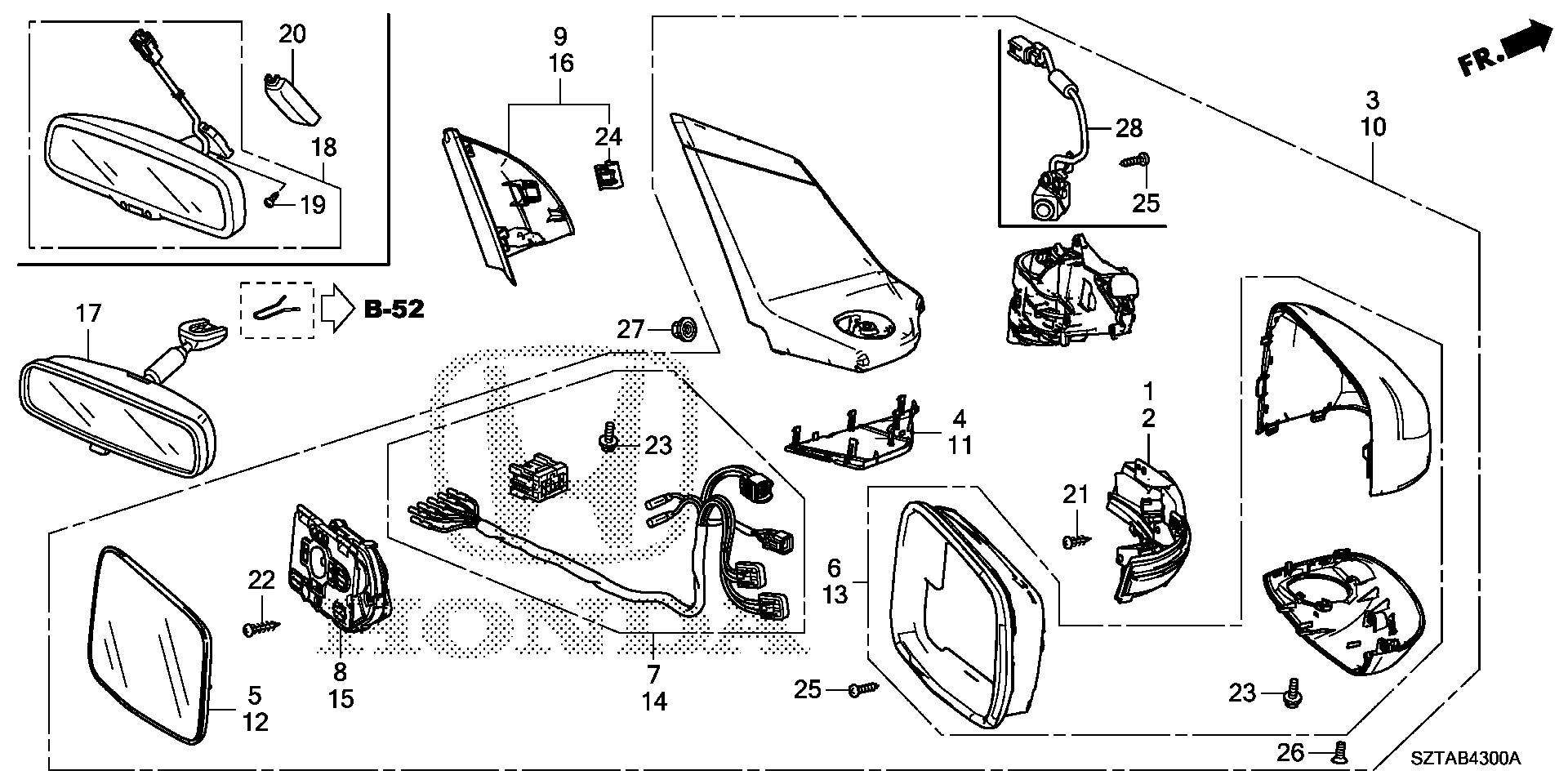 Diagram MIRROR for your 1983 Honda Civic Hatchback   