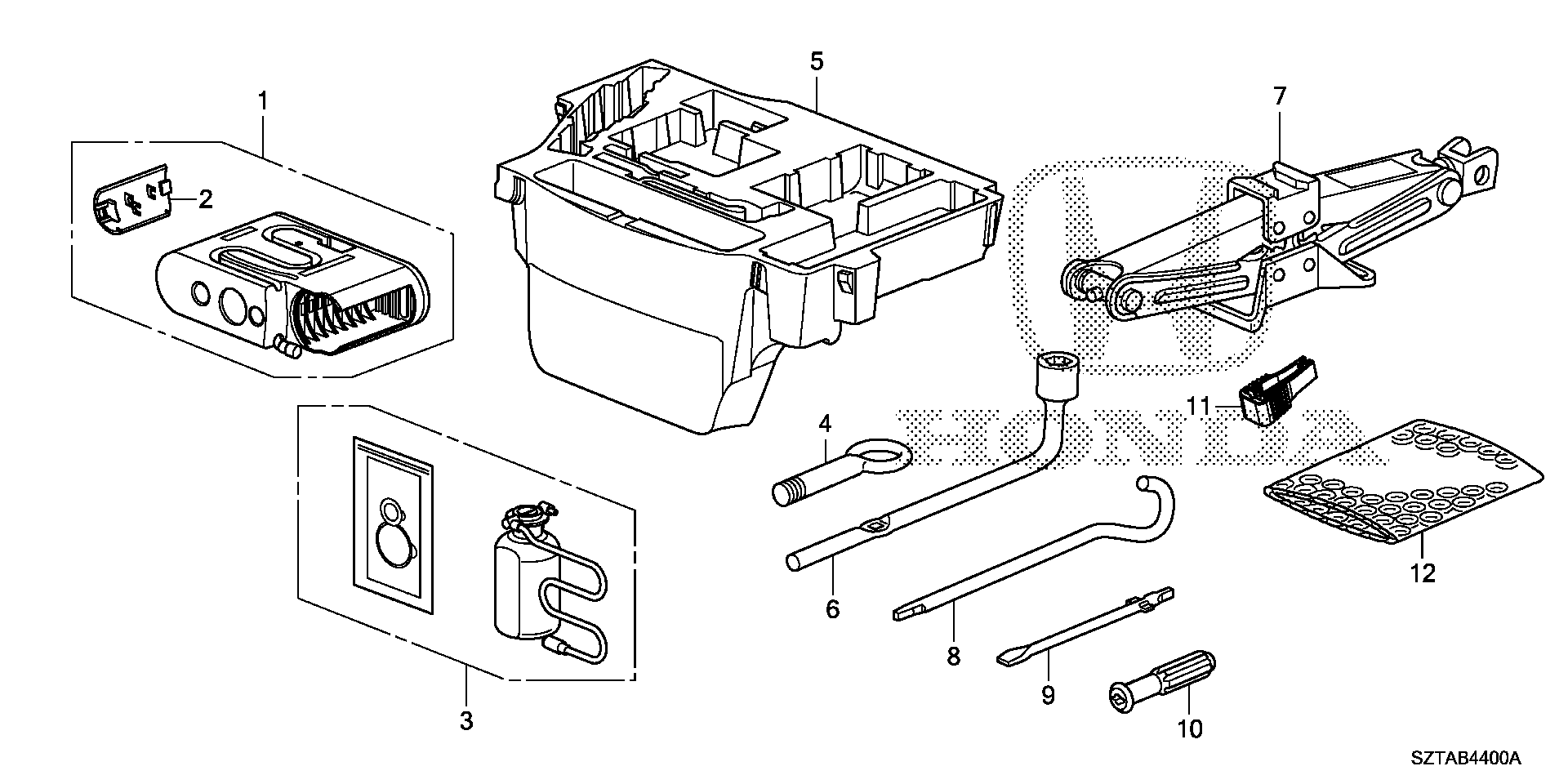 Diagram TOOLS@JACK for your 2016 Honda CR-Z HYBRID AT EX-L NAVIGATION 