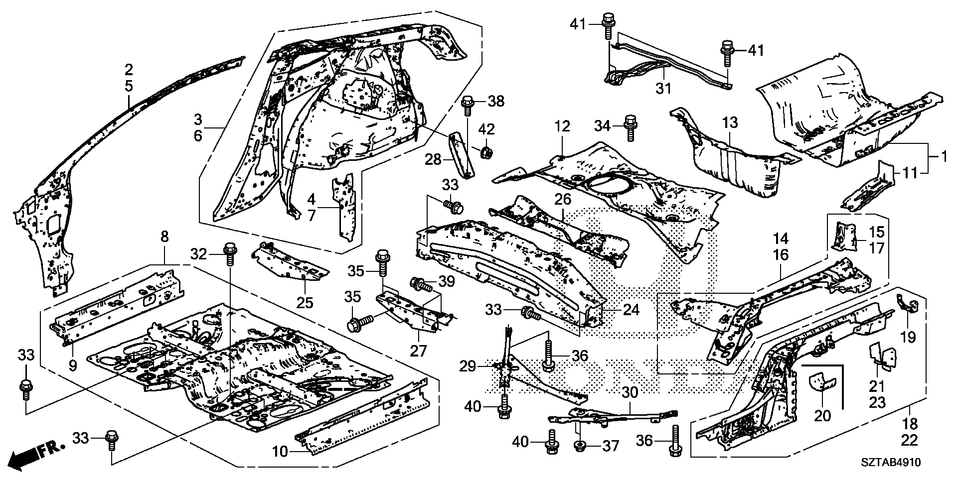 Diagram FLOOR@INNER PANEL for your 2016 Honda CR-Z HYBRID MT EX-L NAVIGATION 