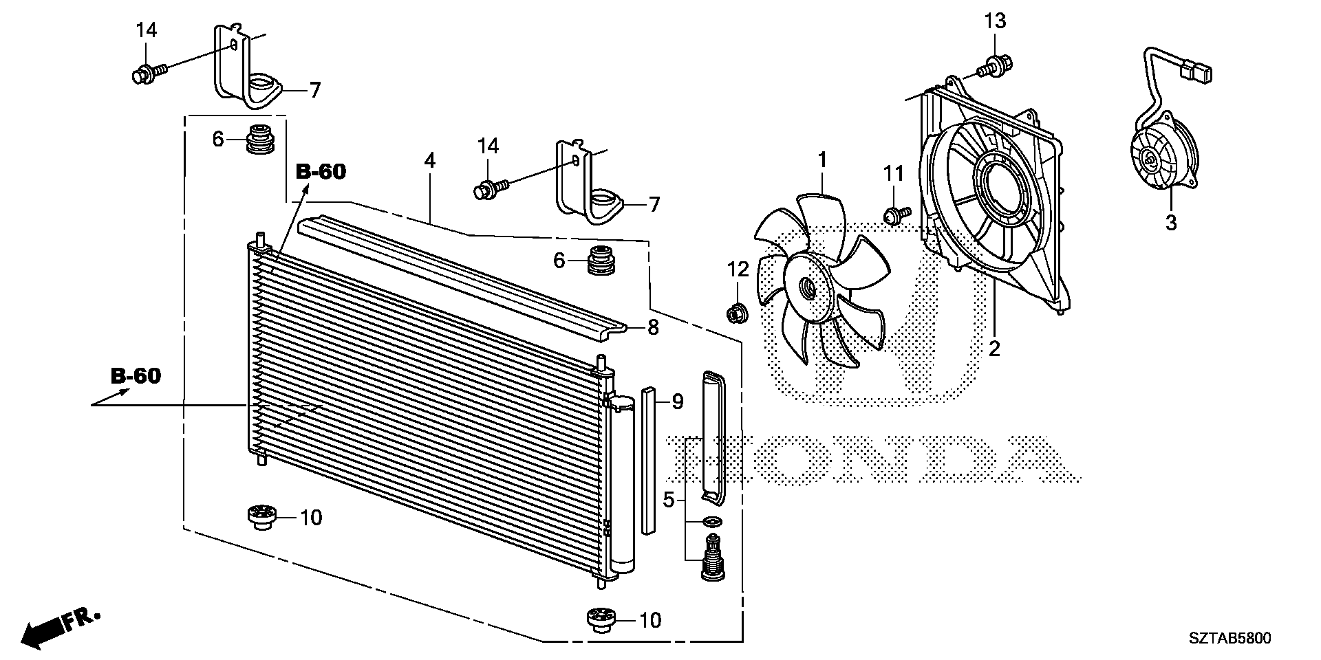 Diagram CONDENSER for your 2013 Honda CR-Z HYBRID MT EX NAVIGATION 