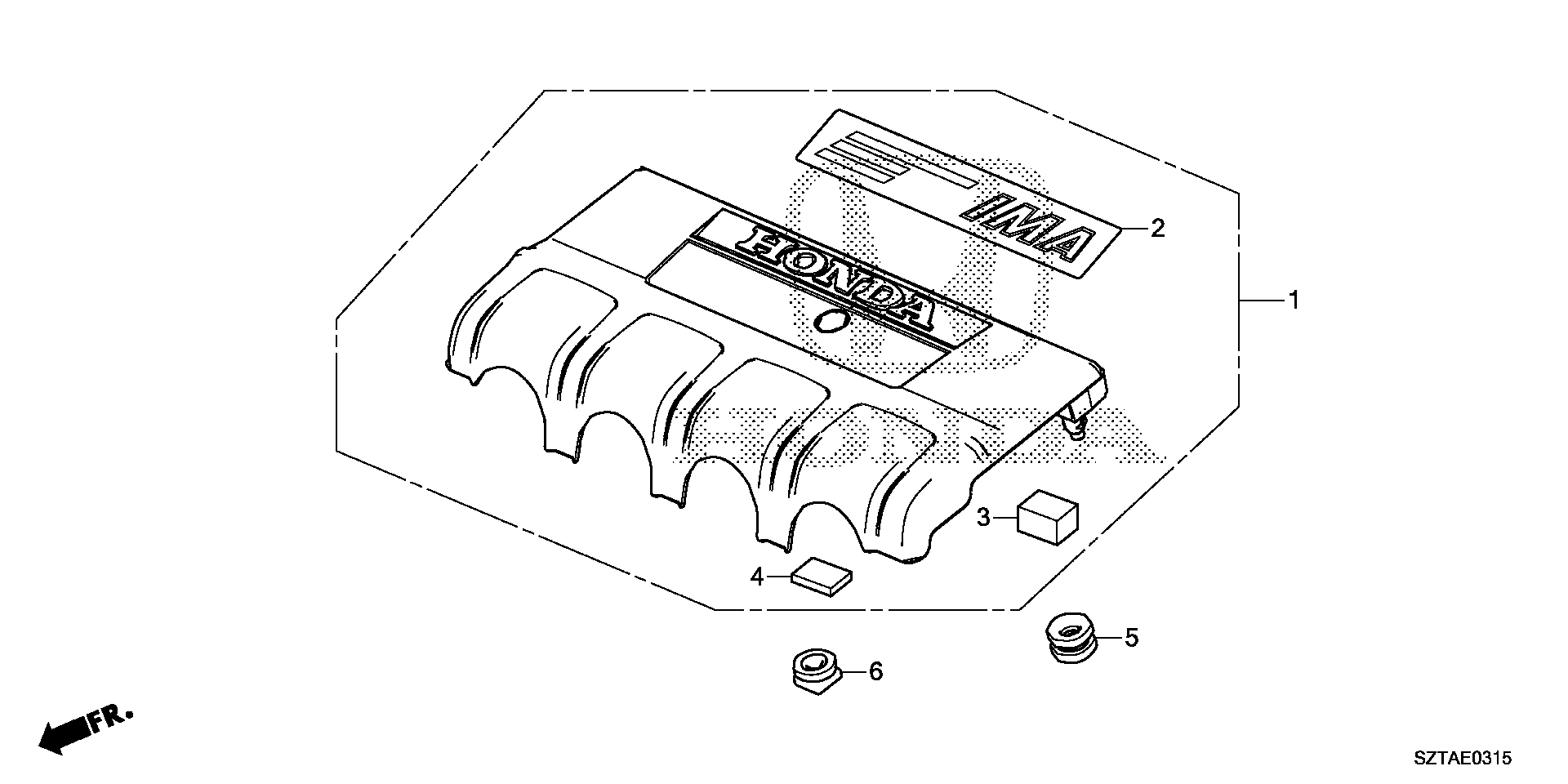 Diagram ENGINE COVER for your 2016 Honda CR-Z HYBRID MT EX-L NAVIGATION 