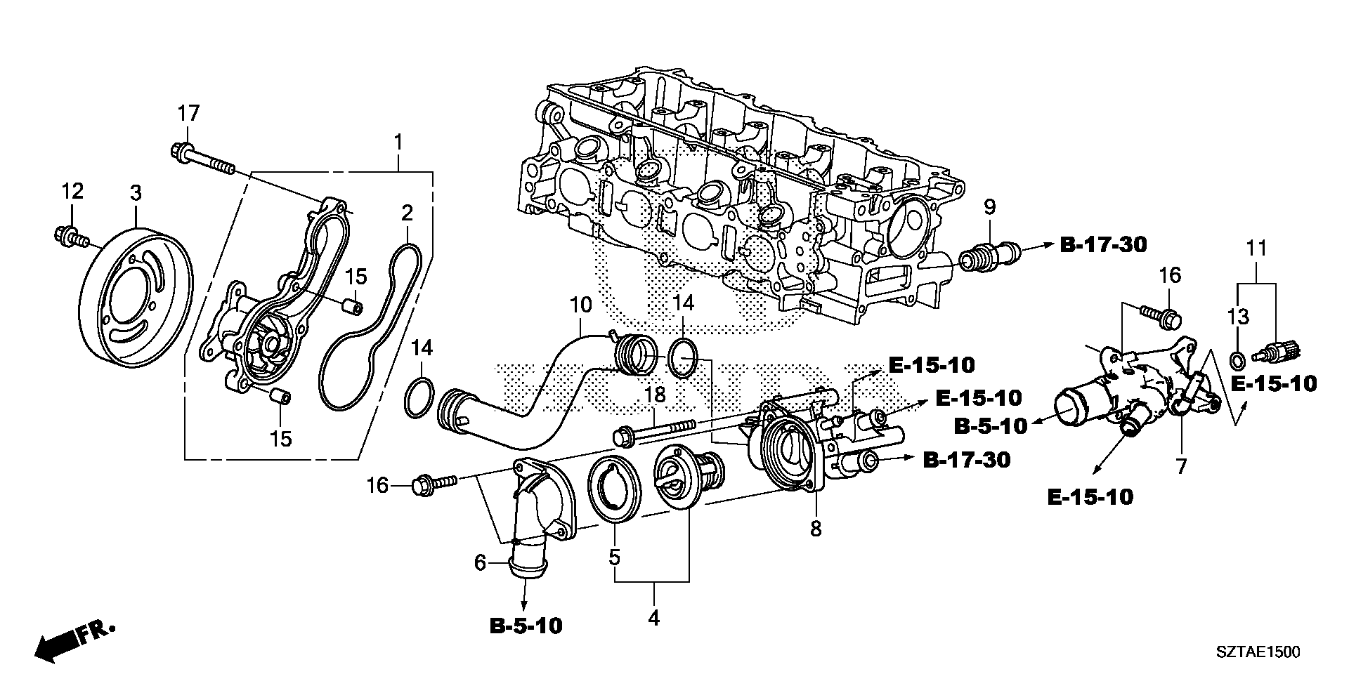 Diagram WATER PUMP for your 2014 Honda CR-Z HYBRID AT Base 