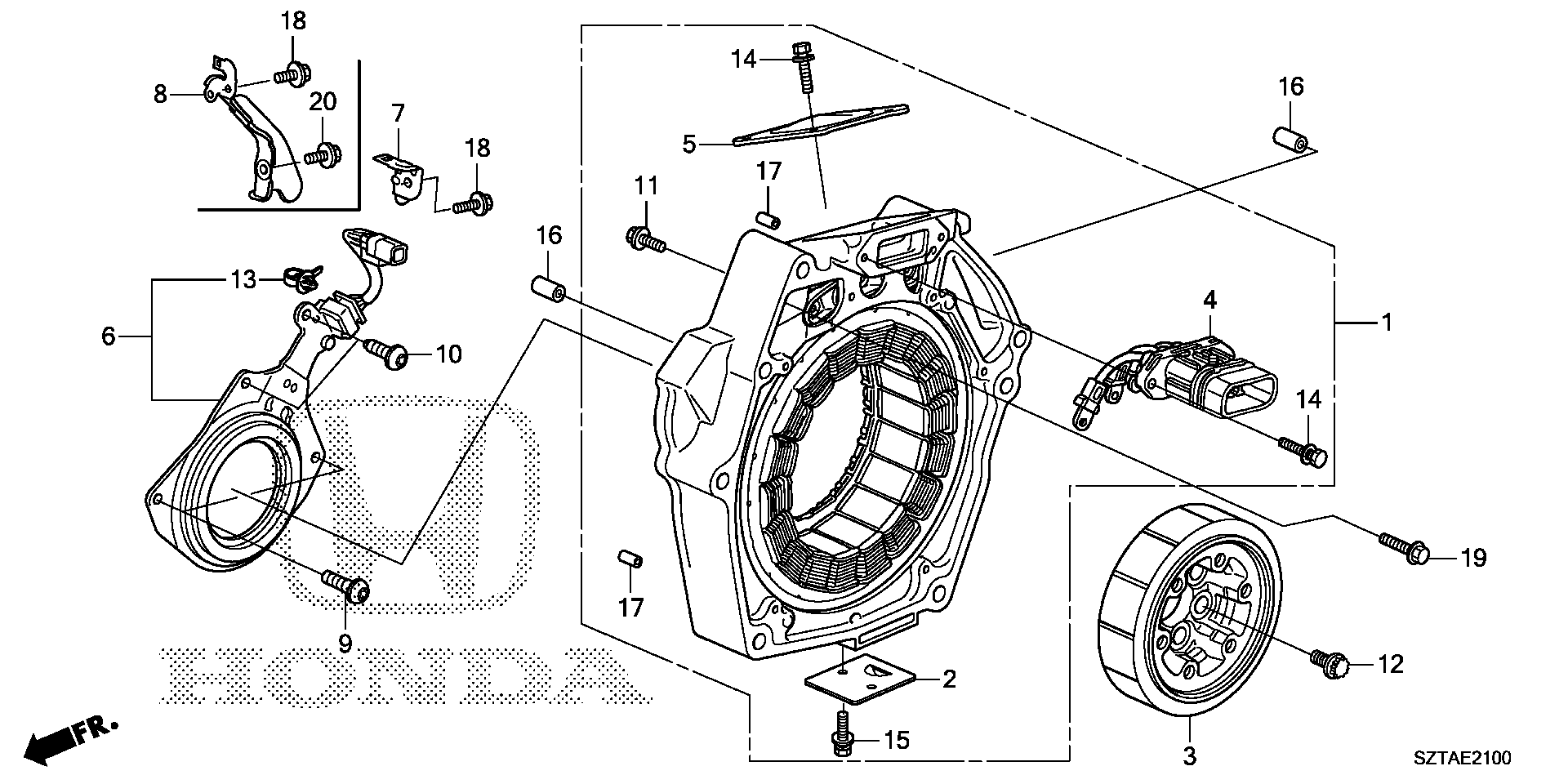 Diagram IMA MOTOR for your 2013 Honda CR-Z HYBRID MT EX NAVIGATION 