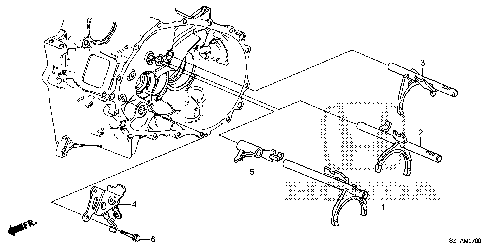 Diagram SHIFT FORK@SHIFT HOLDER for your 1990 Honda Accord Coupe   