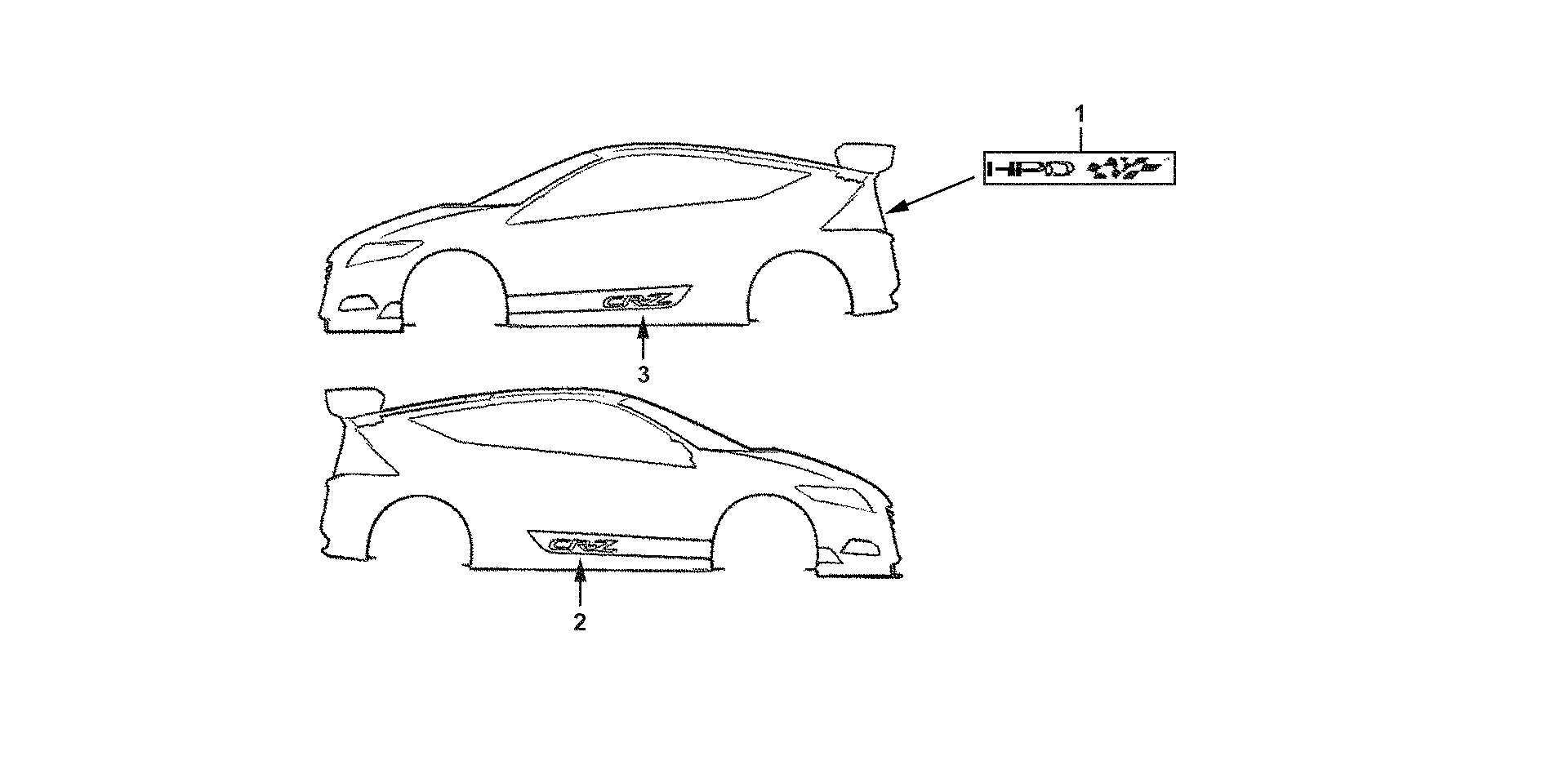 Diagram HPD- EMBLEM@DECAL for your 2015 Honda CR-Z HYBRID MT EX 