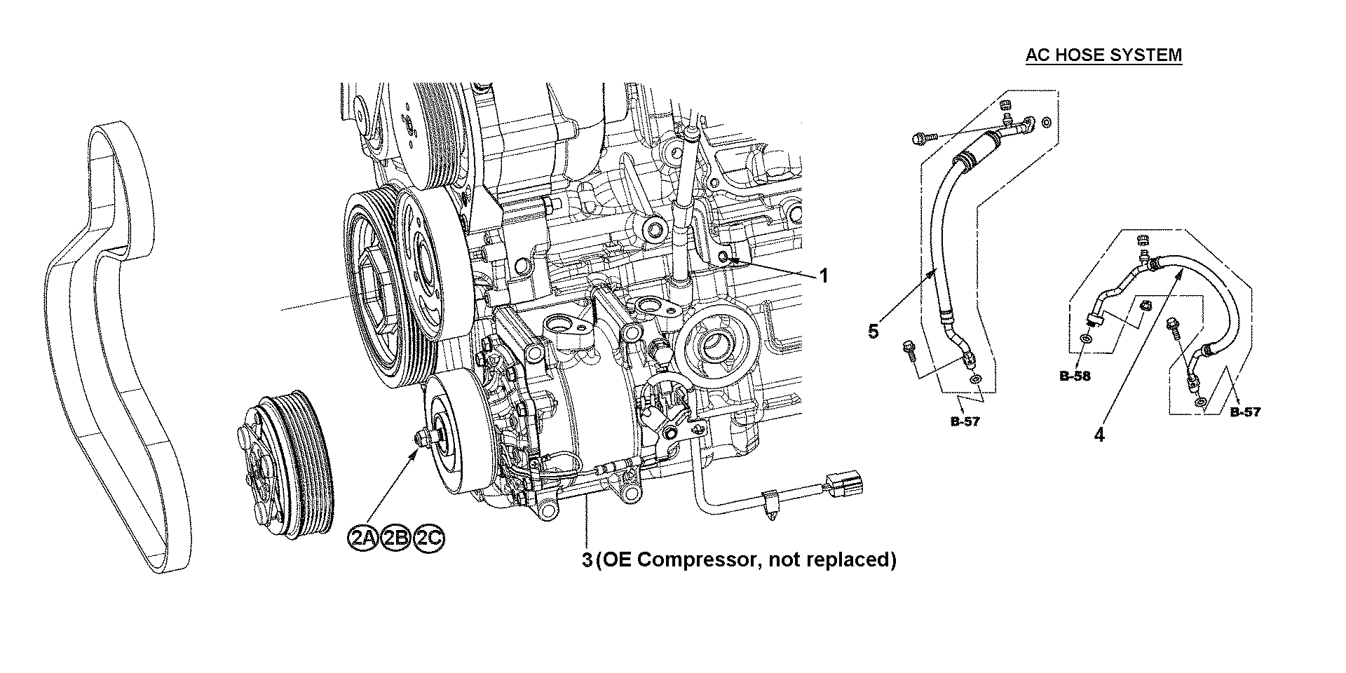 Diagram HPD- AC HOSE SYSTEM for your 1989 Honda Accord Coupe 2.0L MT DX 