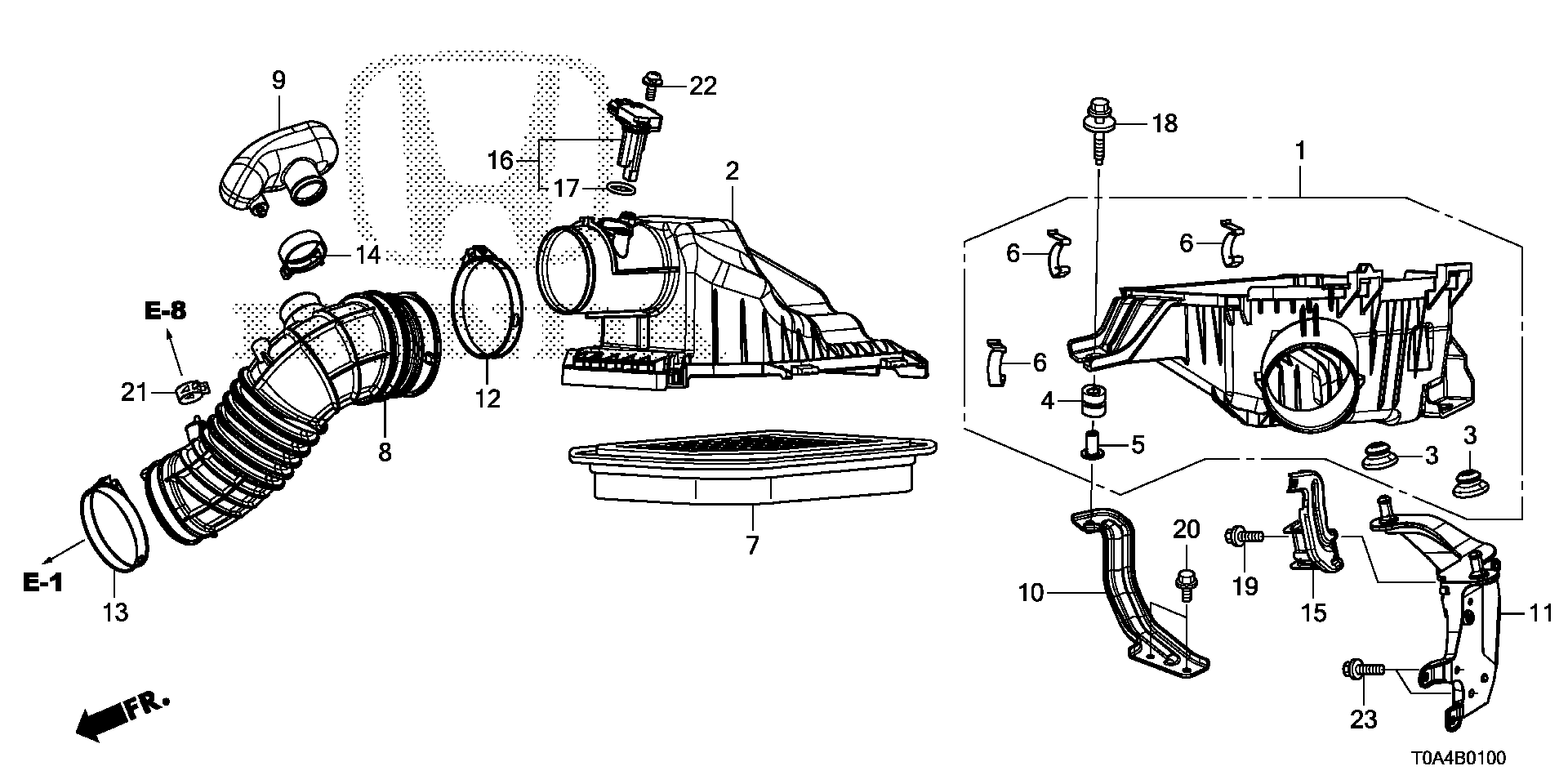 Diagram AIR CLEANER (-'14) for your Honda CR-V  