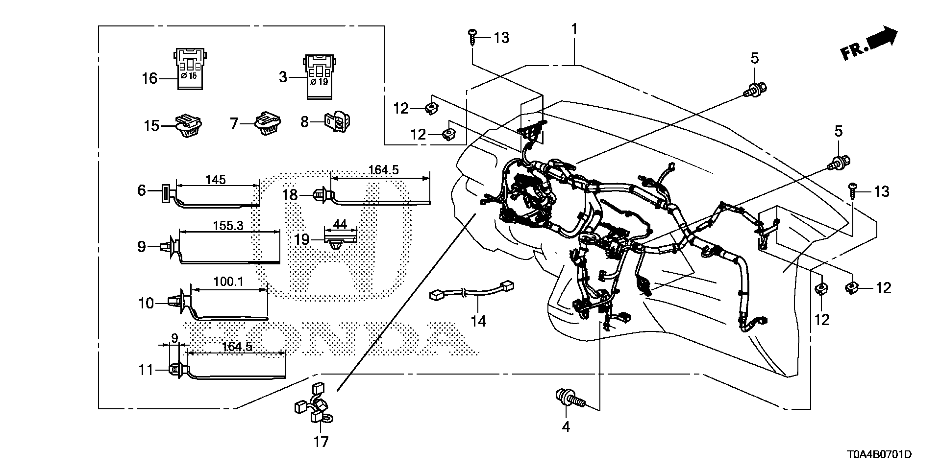 Diagram WIRE HARNESS (2) for your 1999 Honda Civic Hatchback   