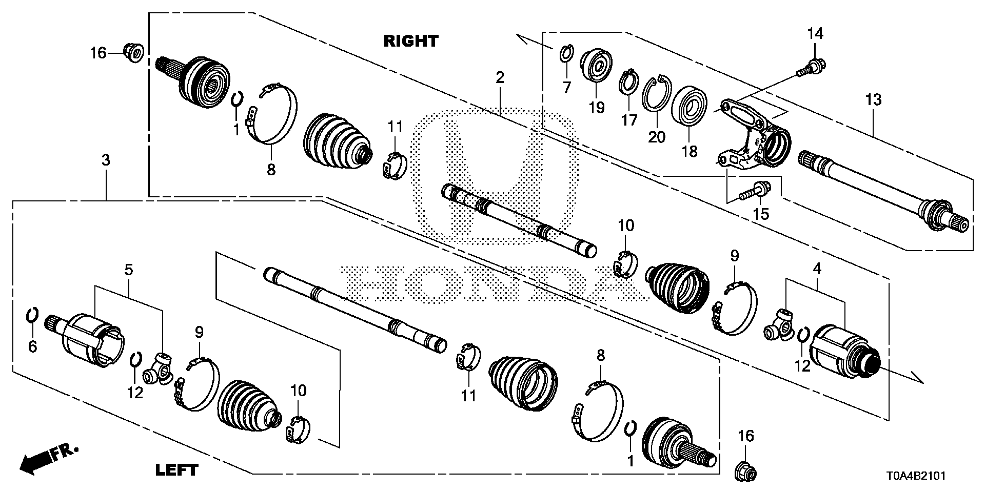 Diagram DRIVESHAFT@HALF SHAFT (2) for your 2025 Honda Pilot   