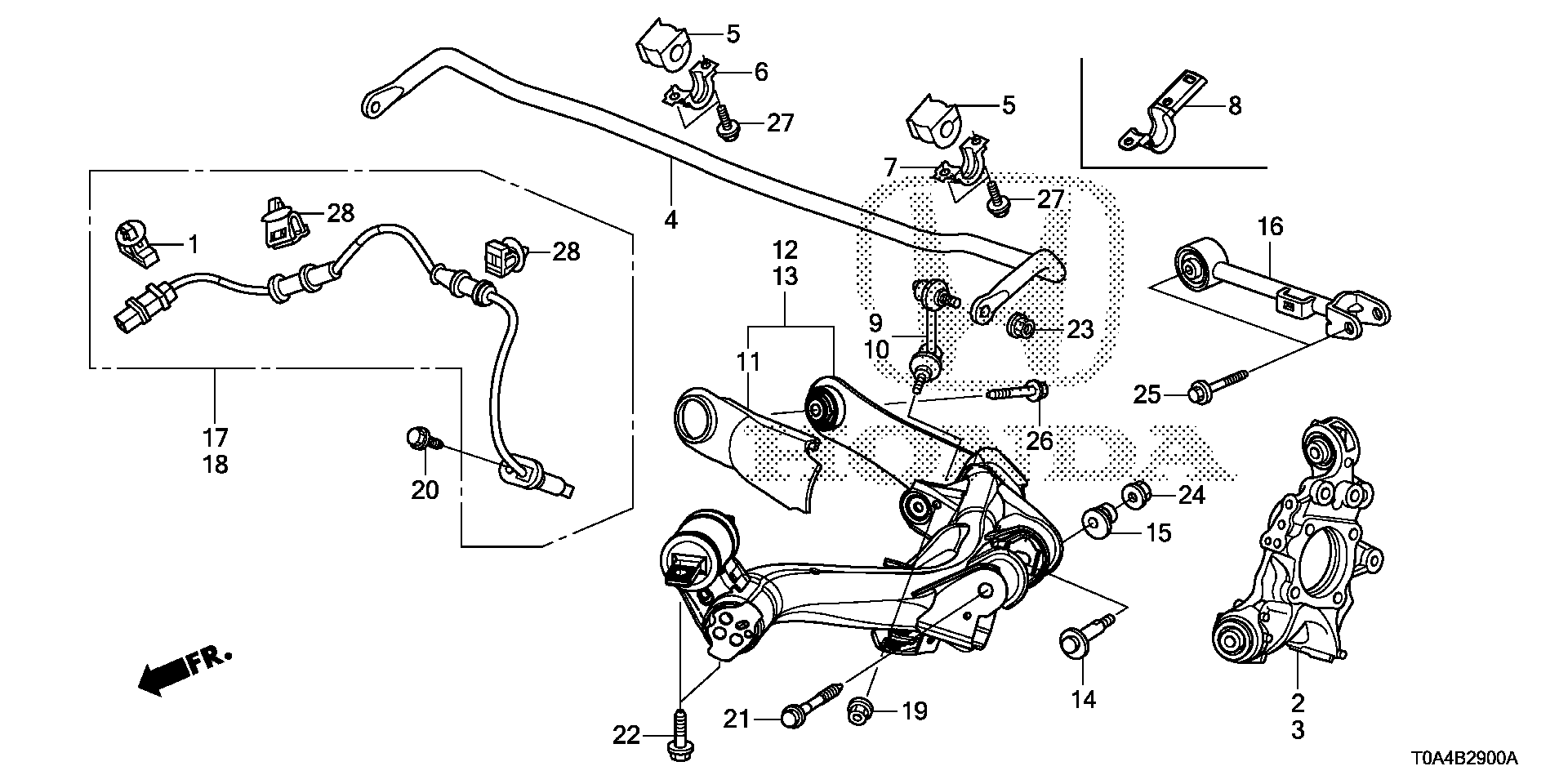 Diagram REAR LOWER ARM for your 2023 Honda Accord   