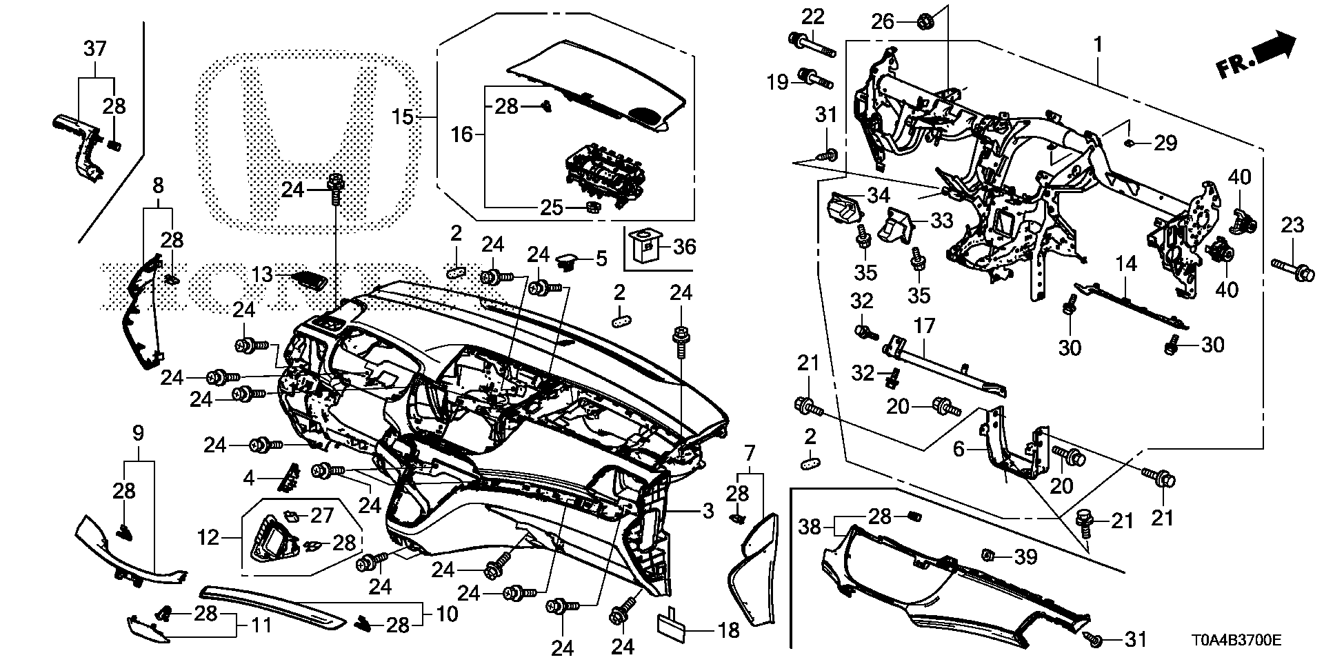 Diagram INSTRUMENT PANEL for your Honda CR-V  