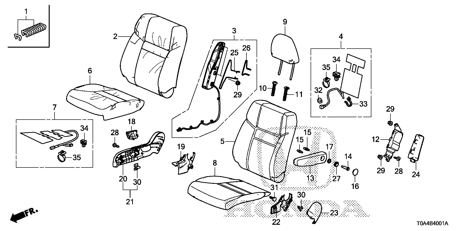 Diagram FRONT SEAT (R.) for your Honda CR-V  