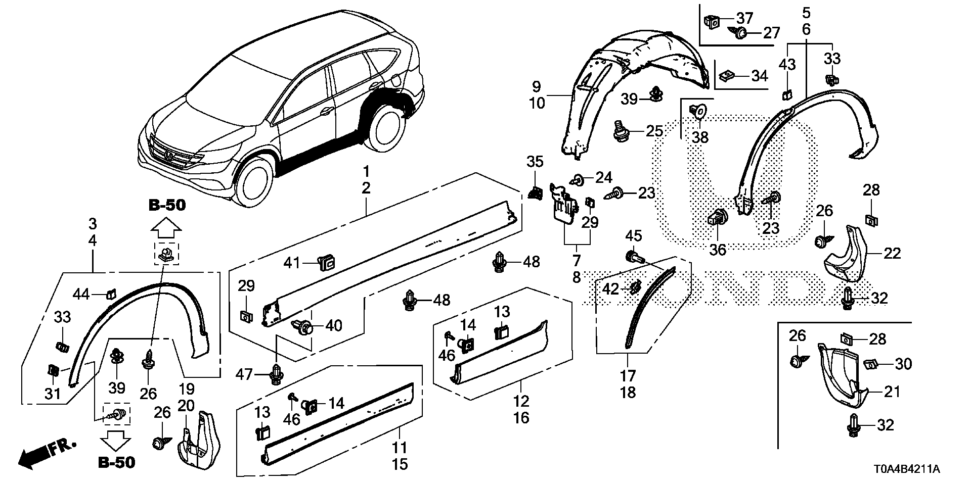 Diagram SIDE SILL GARNISH @PROTECTOR for your Honda CR-V  