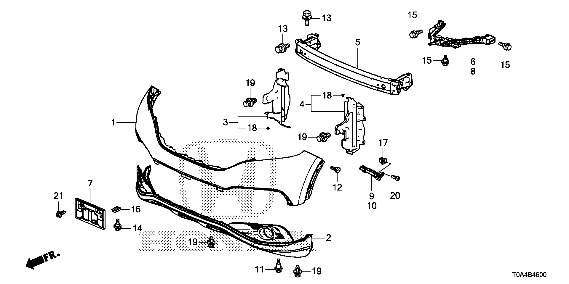 Diagram FRONT BUMPER (-'14) for your Honda CR-V  