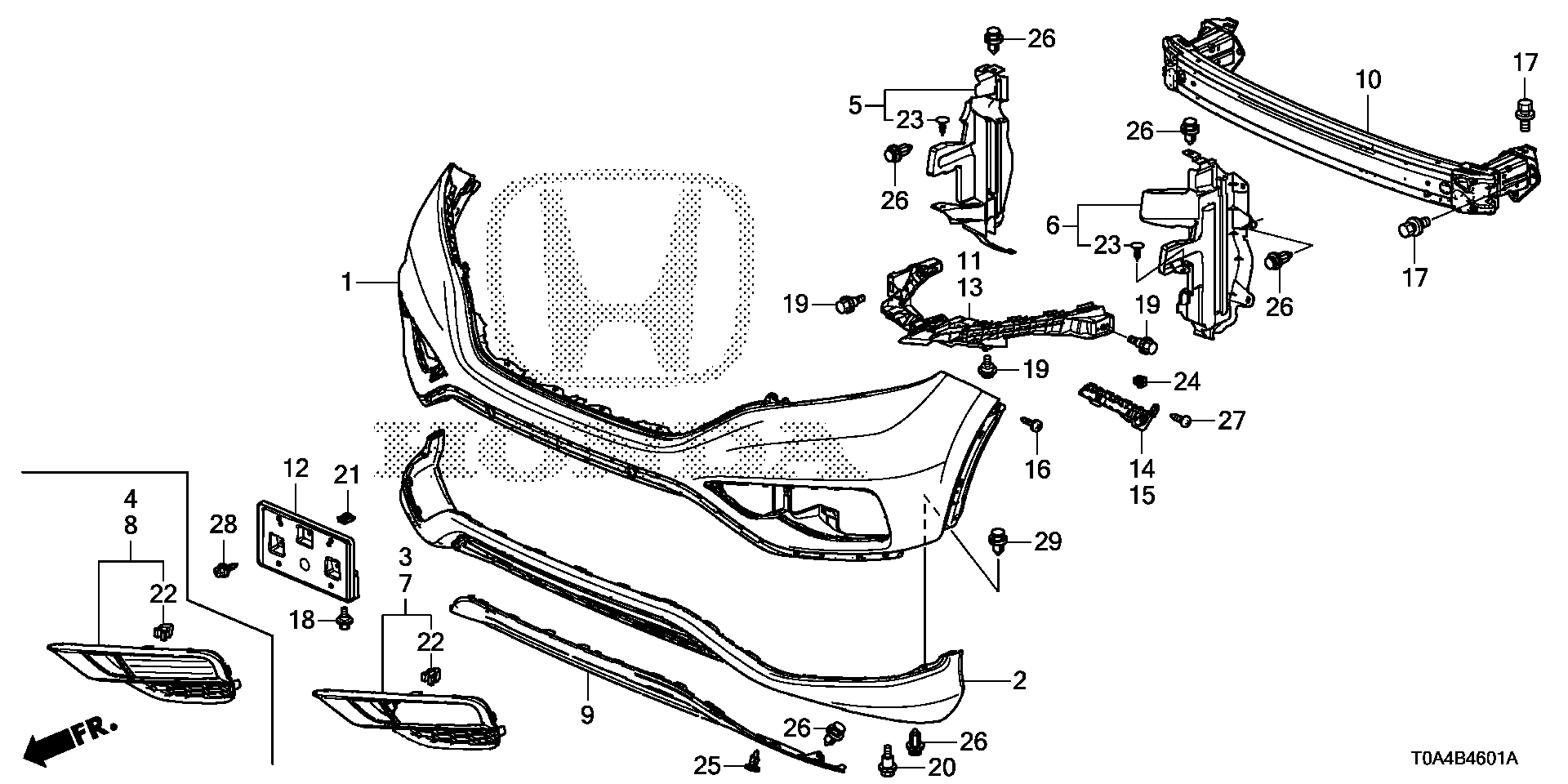 Diagram FRONT BUMPER ('15-) for your Honda CR-V  