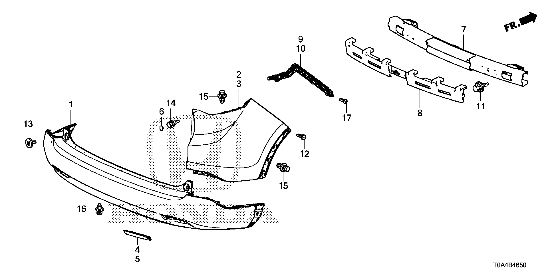 Diagram REAR BUMPER (-'14) for your Honda CR-V  