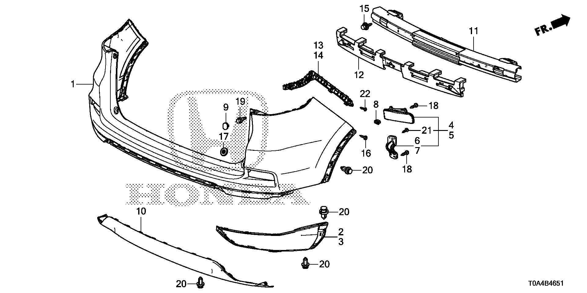 Diagram REAR BUMPER ('15-) for your Honda CR-V  