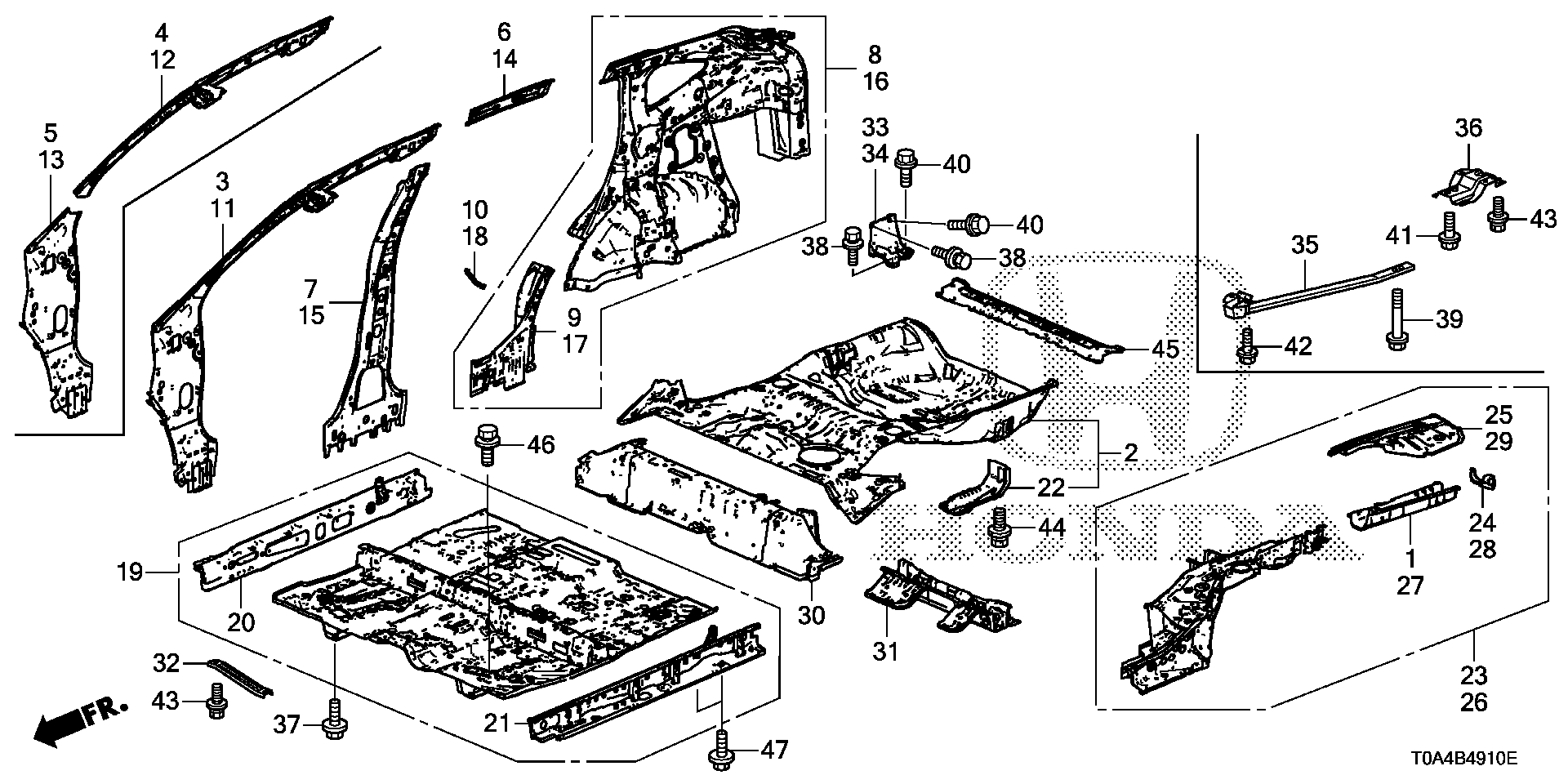 Diagram FLOOR@INNER PANEL for your Honda CR-V  