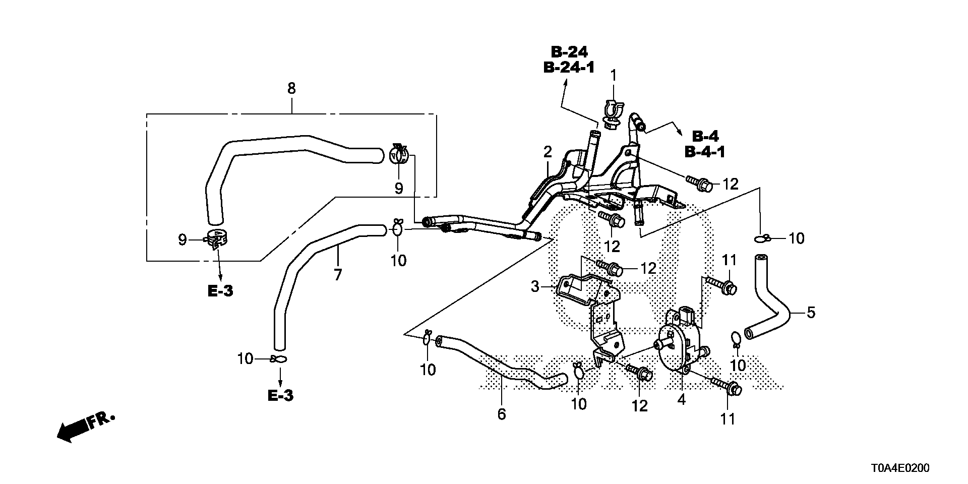 Diagram INSTALL PIPE@TUBING (-'14) for your Honda