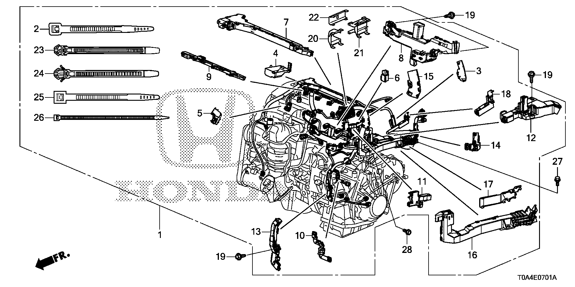 Diagram ENGINE WIRE HARNESS ('15-) for your Honda CR-V  