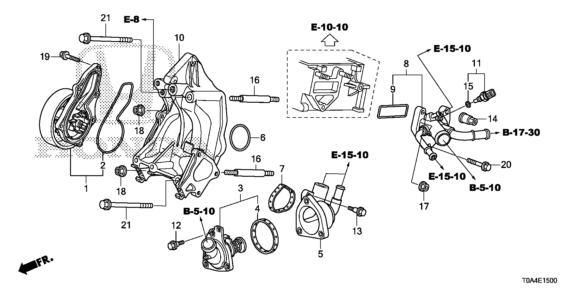 Diagram WATER PUMP (-'14) for your 1994 Honda Accord   