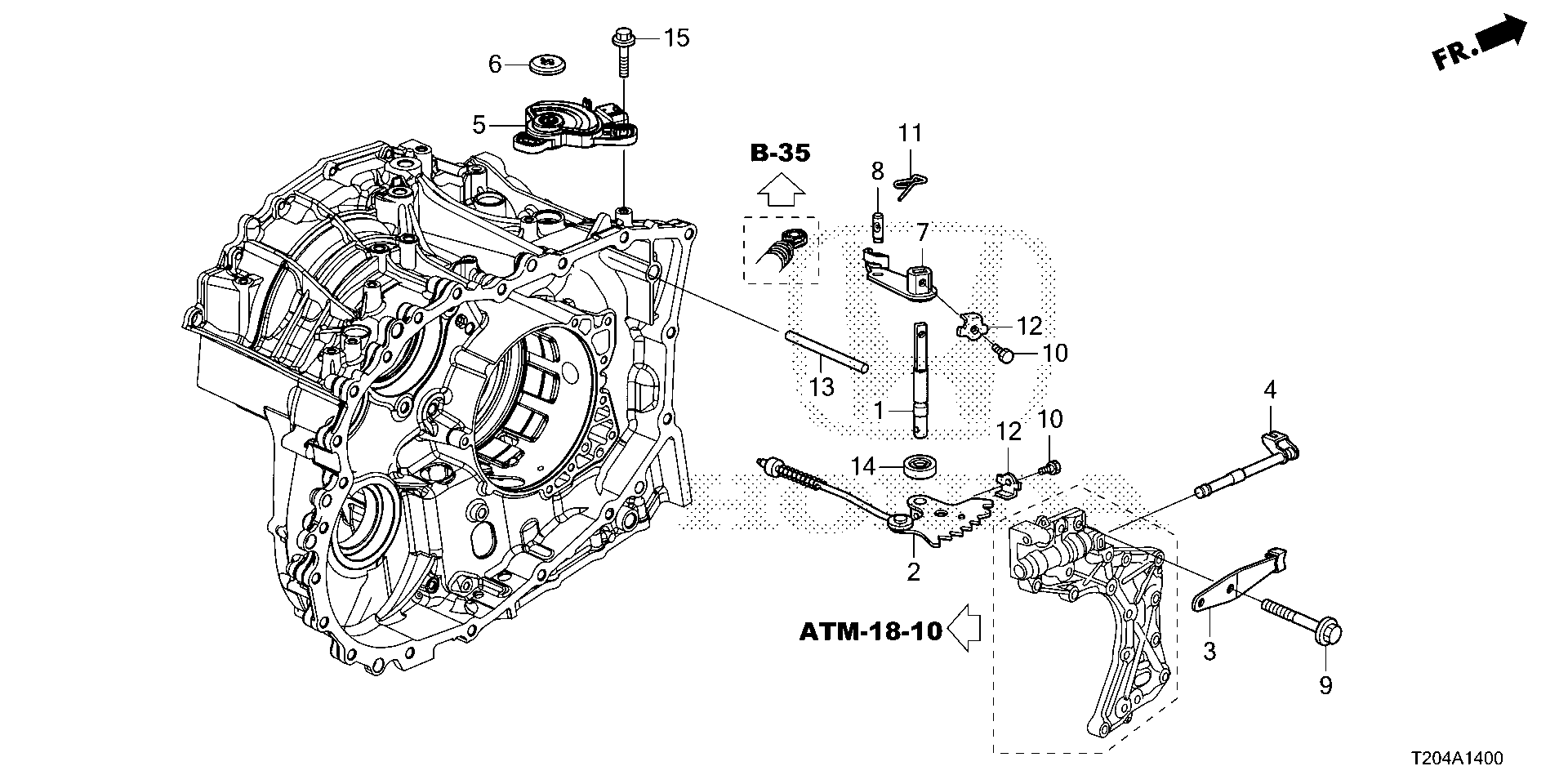 Diagram CONTROL SHAFT@POSITION SENSOR (2.0L) for your 1994 Honda Accord   