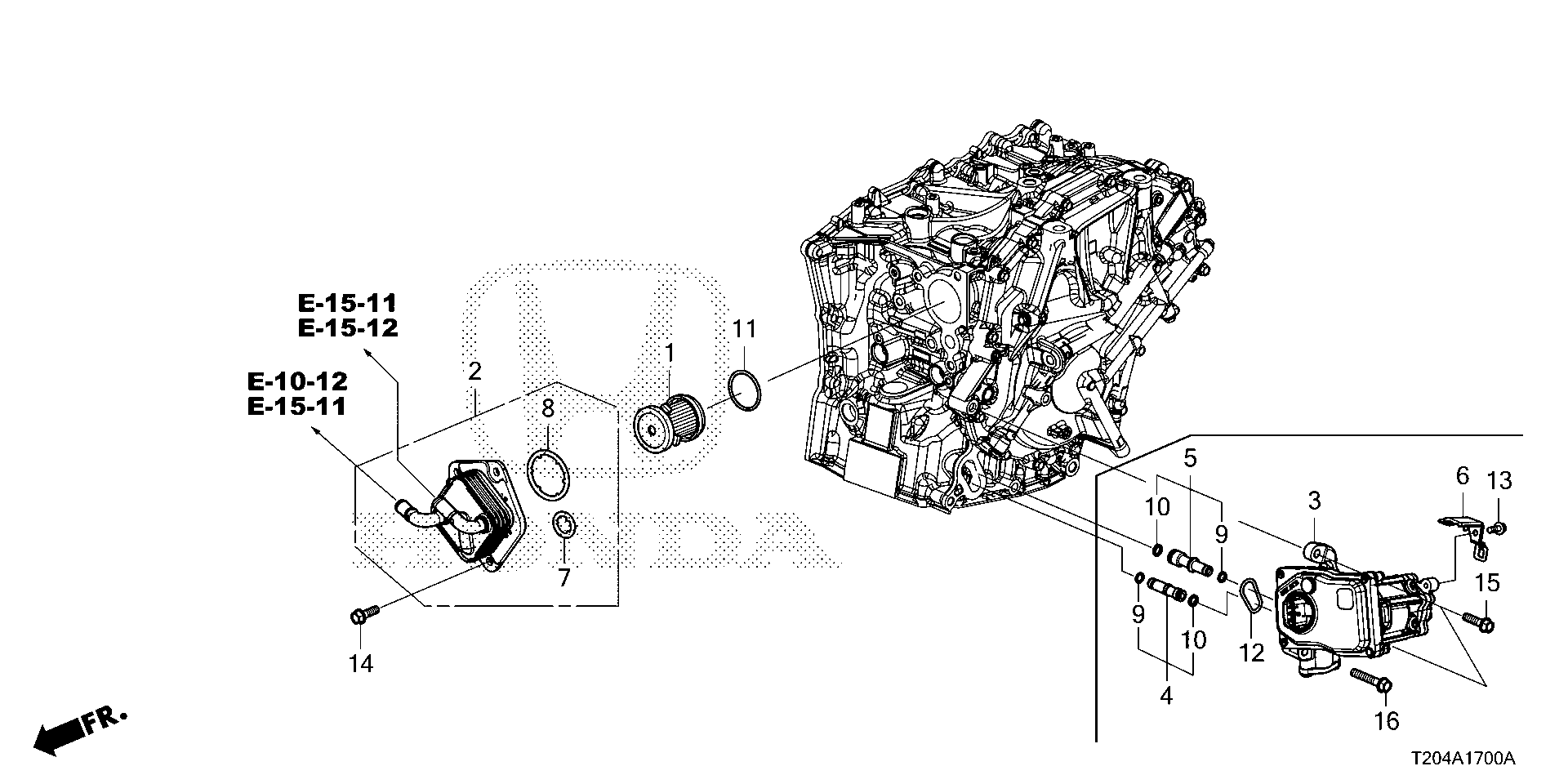 Diagram CVTF WARMER@ELECTRIC OIL PUMP (2.0L) for your Honda