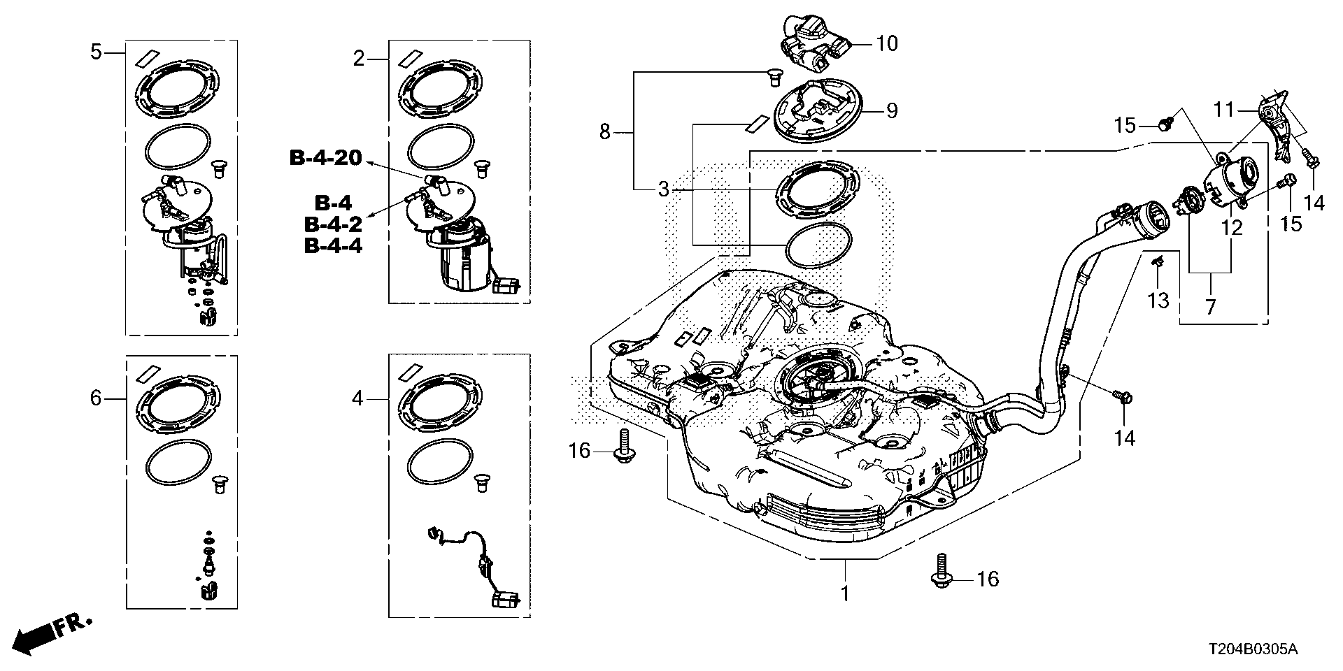 Diagram FUEL TANK (KA/KC) for your 2024 Honda Pilot  SPT 