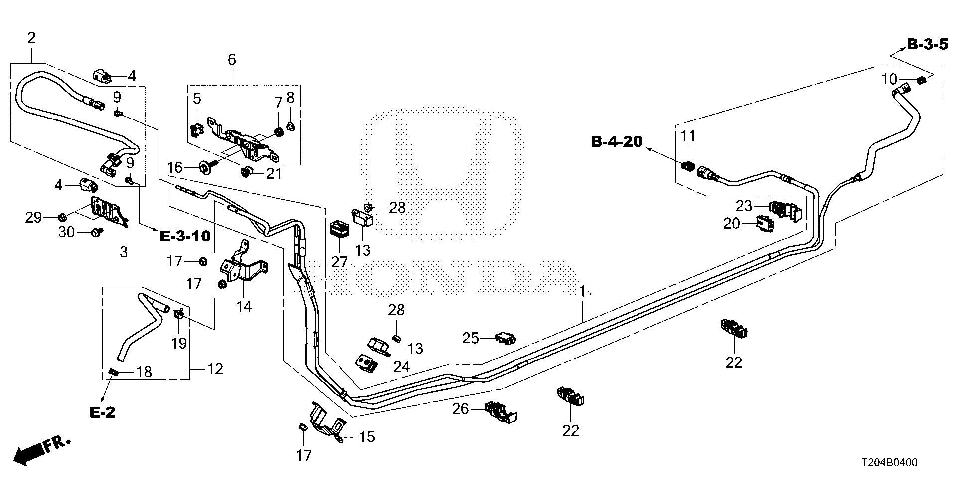 Honda Civic Stay assy., fuel feed hose. Pipe, ka, kc - 16730-64A-A00 ...