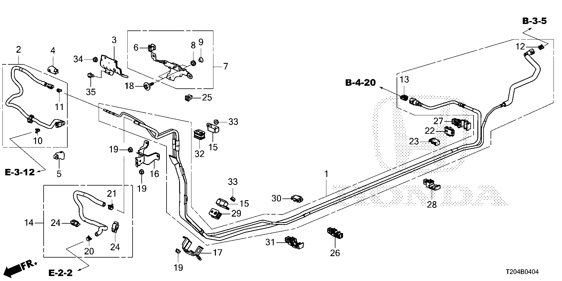 Diagram FUEL PIPE (KA/KC) (2.0L) ('25) for your 2015 Honda Pilot   