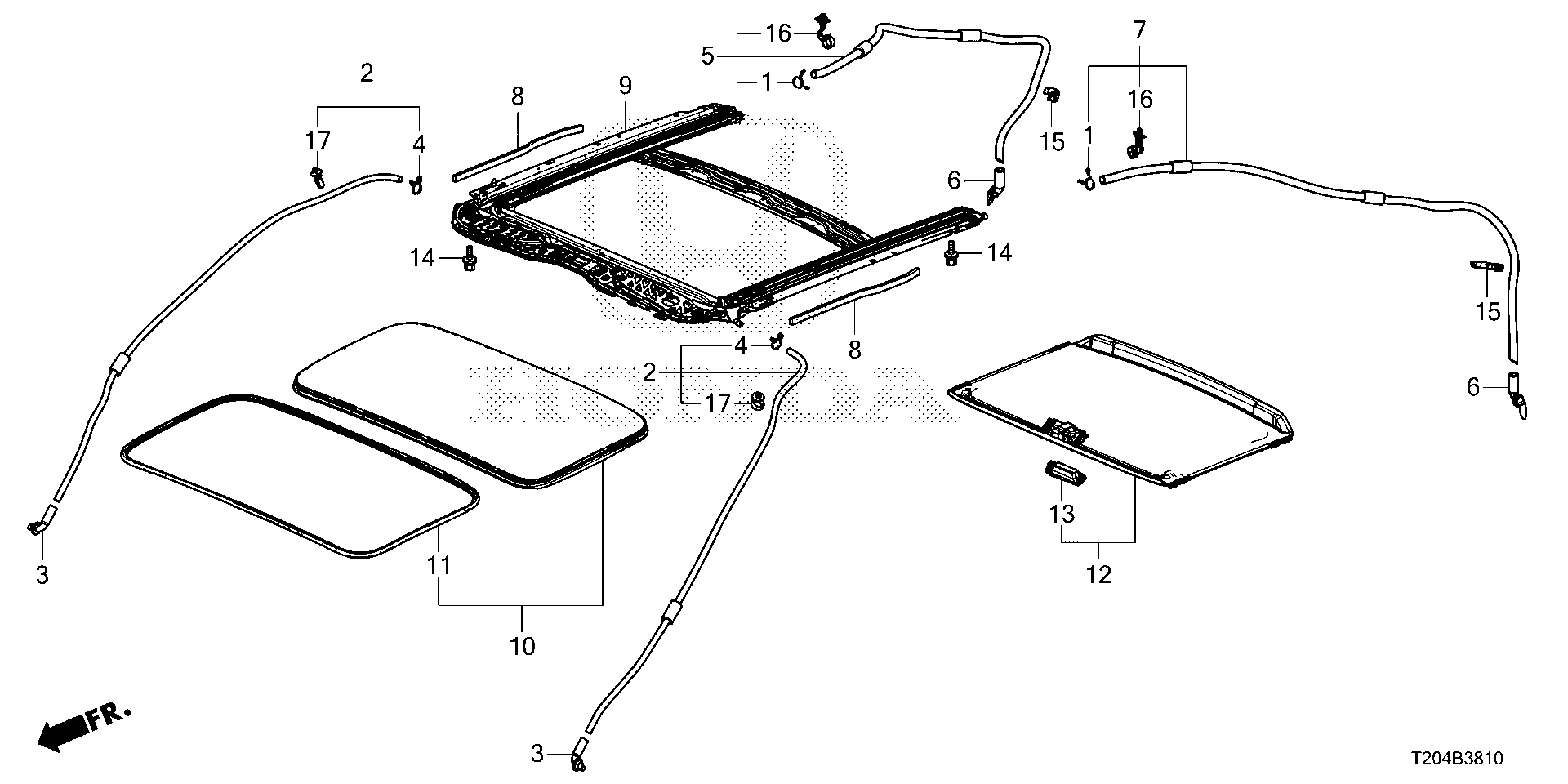 Diagram SLIDING ROOF for your 2007 Honda Pilot   