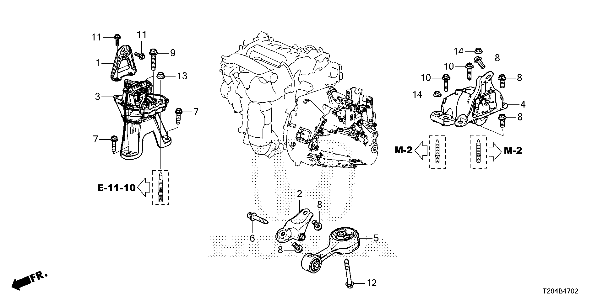 Diagram ENGINE MOUNTS (1.5L) (MT) for your 2023 Honda Civic  LX 