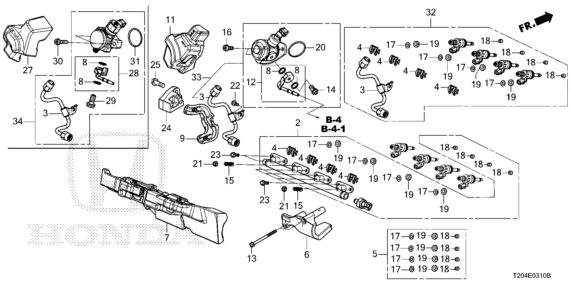 Diagram FUEL INJECTOR (1.5L) for your 2014 Honda CR-V   