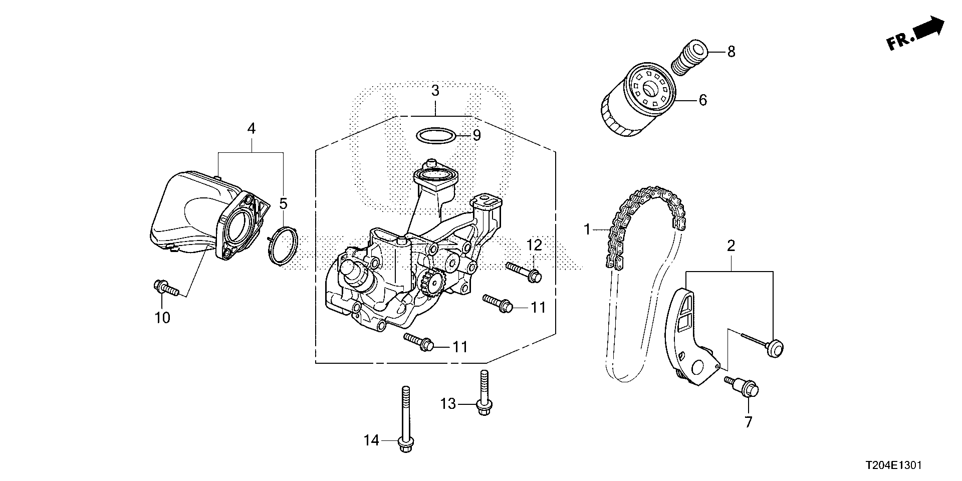 Diagram OIL PUMP (2.0L) (-'24) for your 1996 Honda Civic Hatchback   