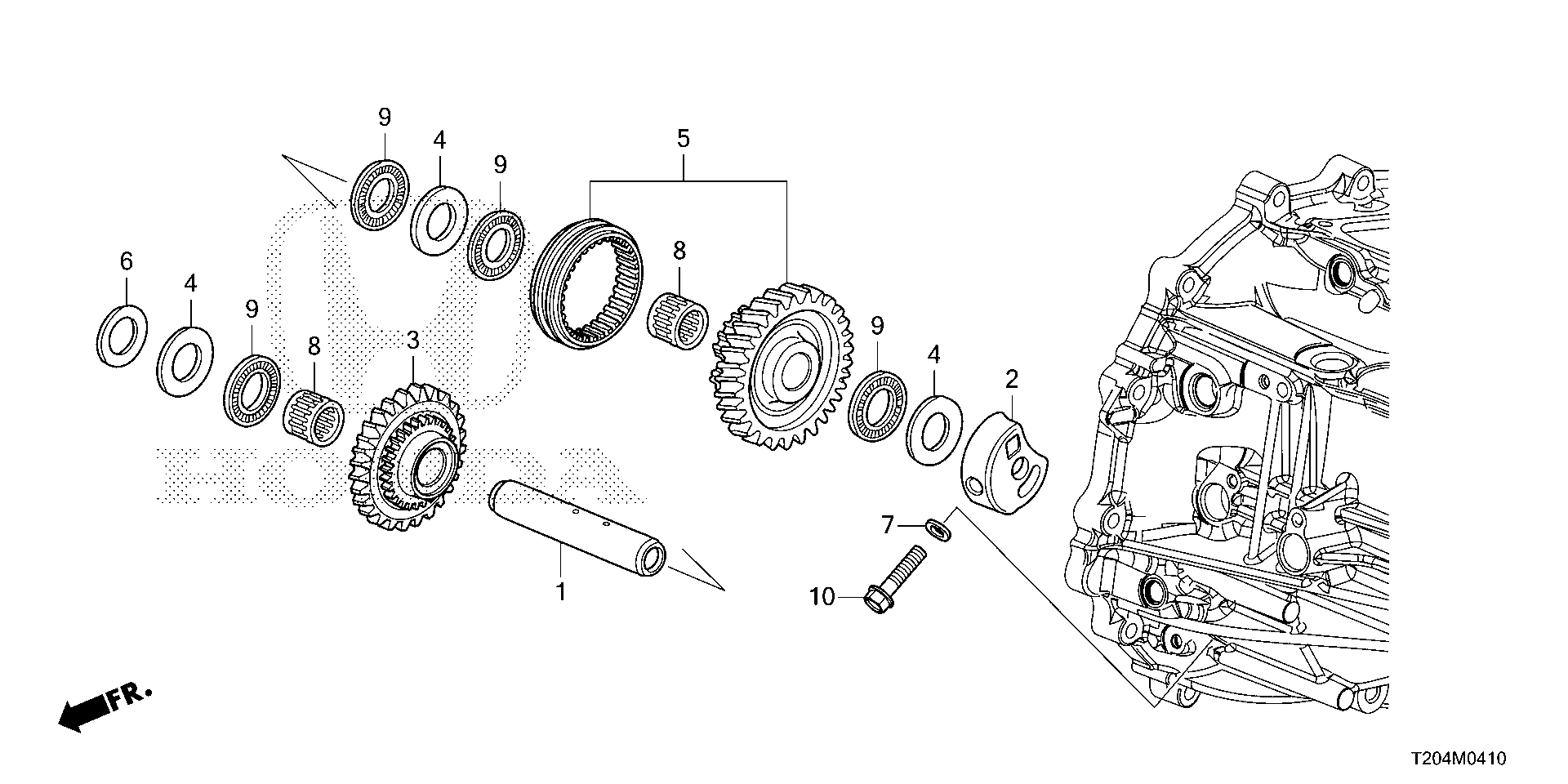 Diagram REVERSE GEAR SHAFT for your 1996 Honda Accord Coupe   