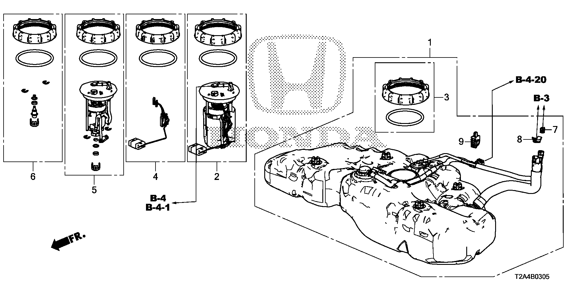 Diagram FUEL TANK (KA/KC/KL) for your 2024 Honda Pilot  SPT 