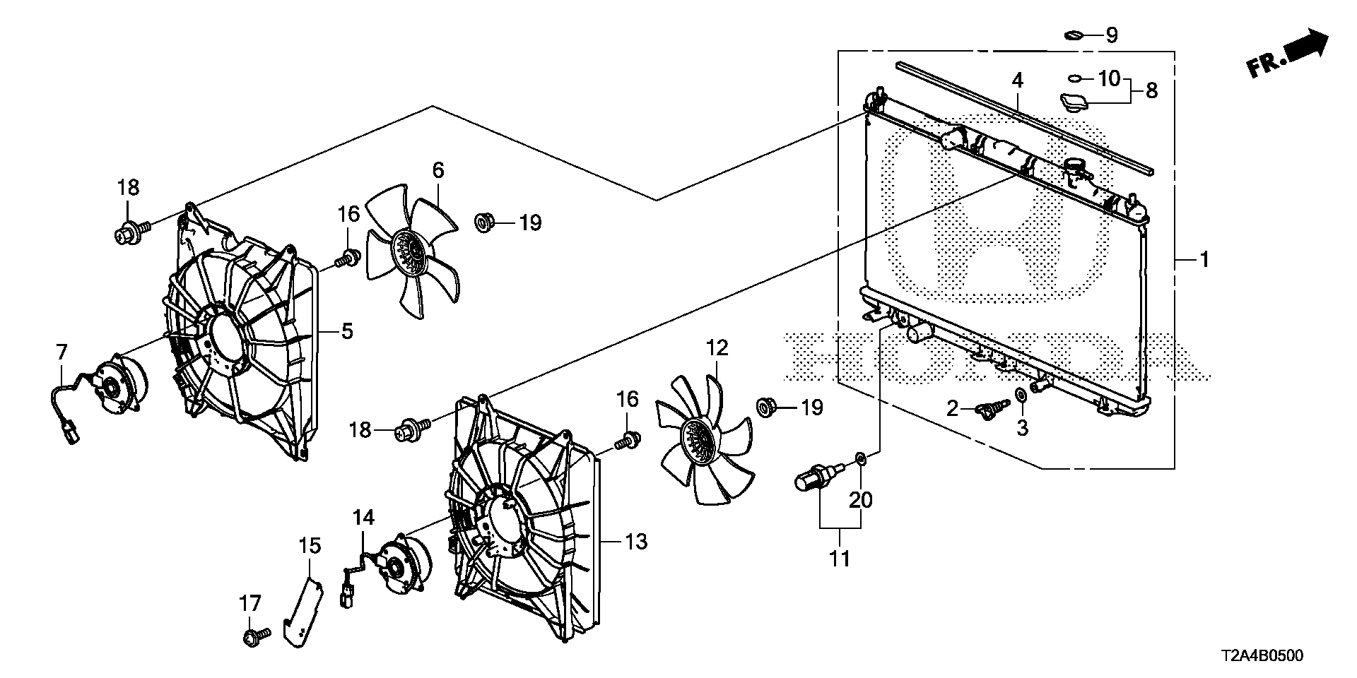 Diagram RADIATOR (DENSO) for your 2014 Honda Accord   