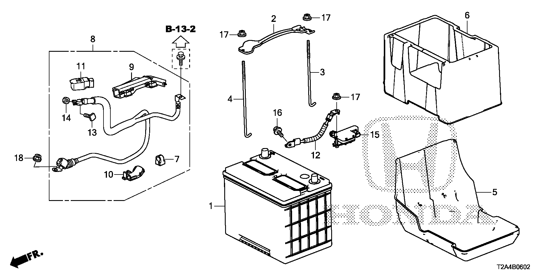 Diagram BATTERY (V6) for your 1990 Honda Accord Coupe 2.2L MT LX 