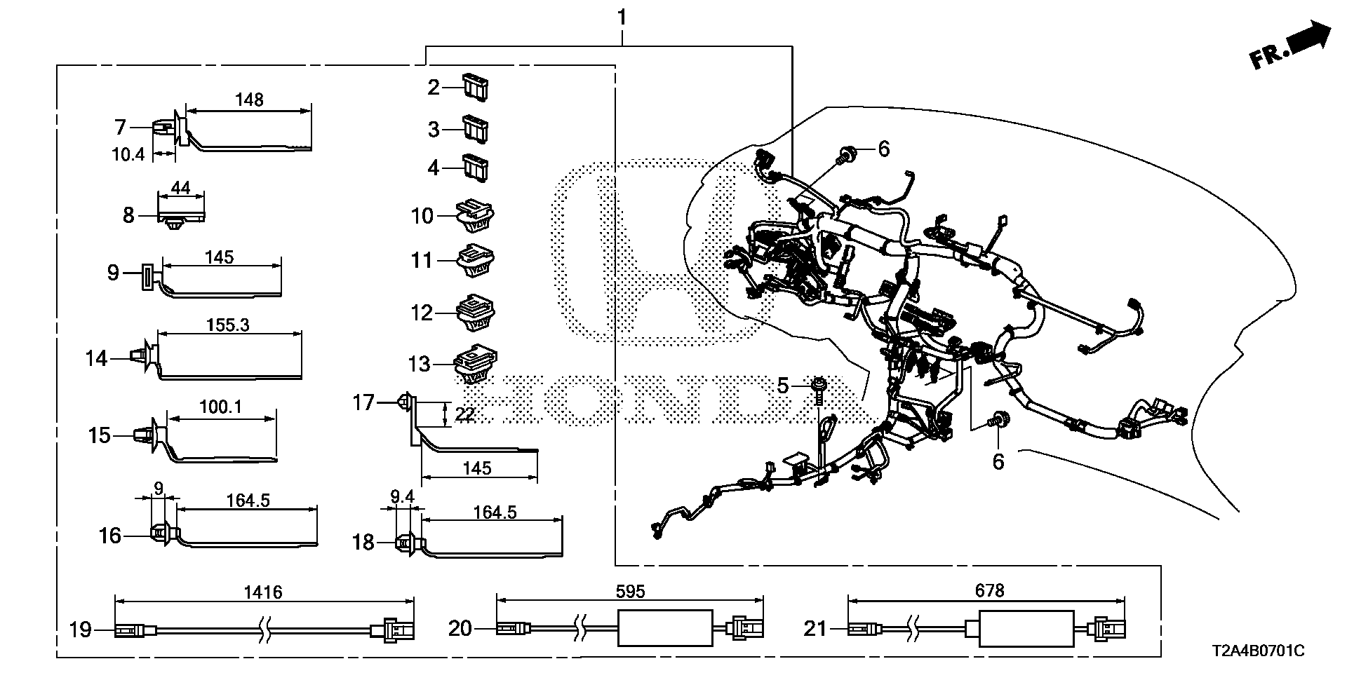 Diagram WIRE HARNESS (2) for your 1999 Honda Civic Hatchback   