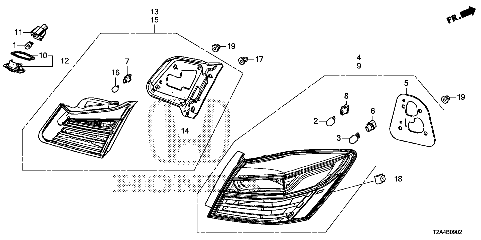 Diagram TAILLIGHT@LICENSE LIGHT (3) for your 2016 Honda Accord   