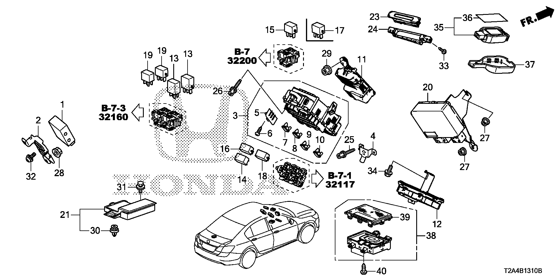 Diagram CONTROL UNIT (CABIN) (1) for your Honda