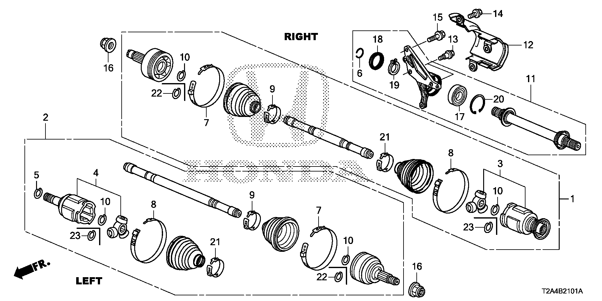 Diagram DRIVESHAFT@HALF SHAFT (V6) for your 2009 Honda Pilot   